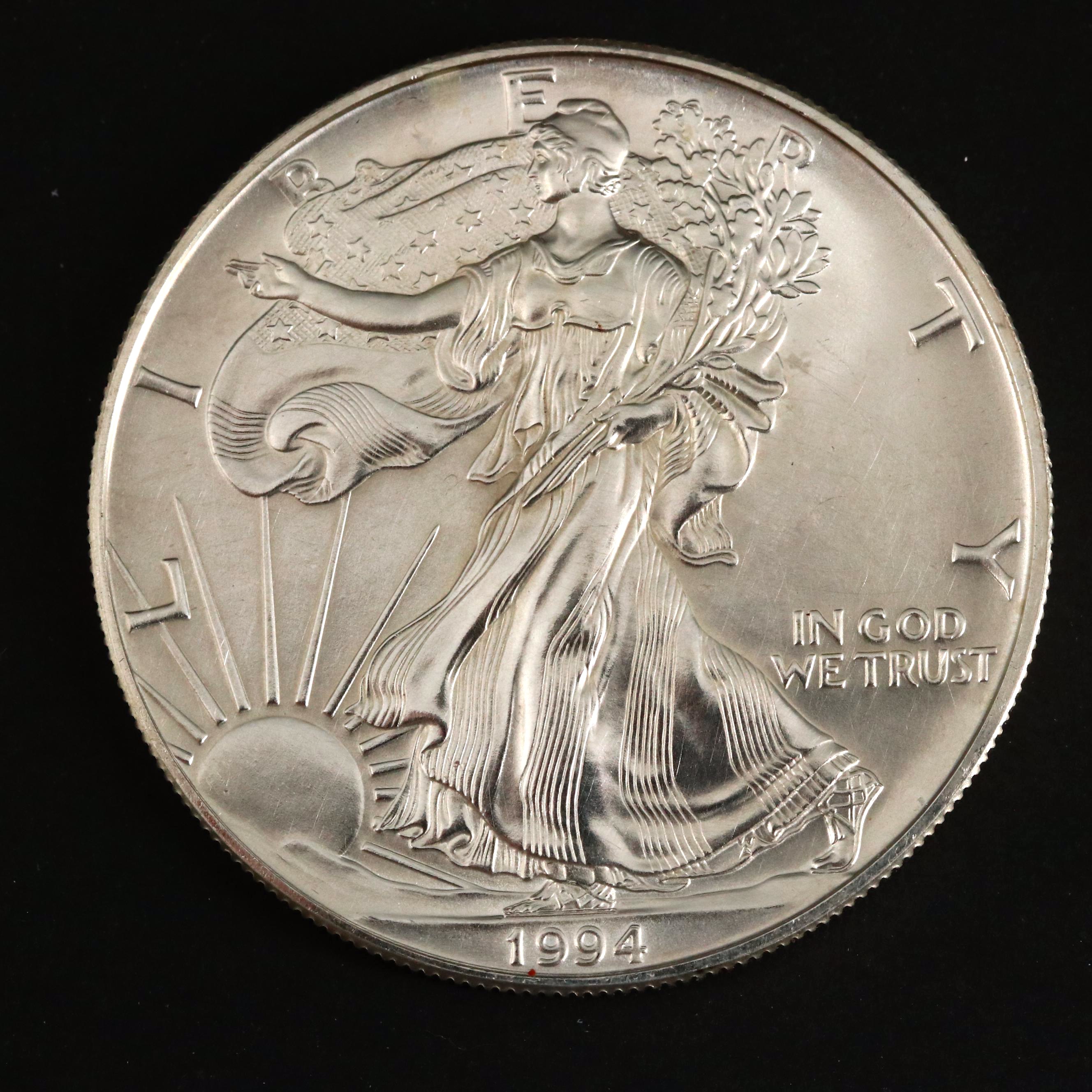 Three American Silver Eagle Bullion Coins, Including Two Better Dates