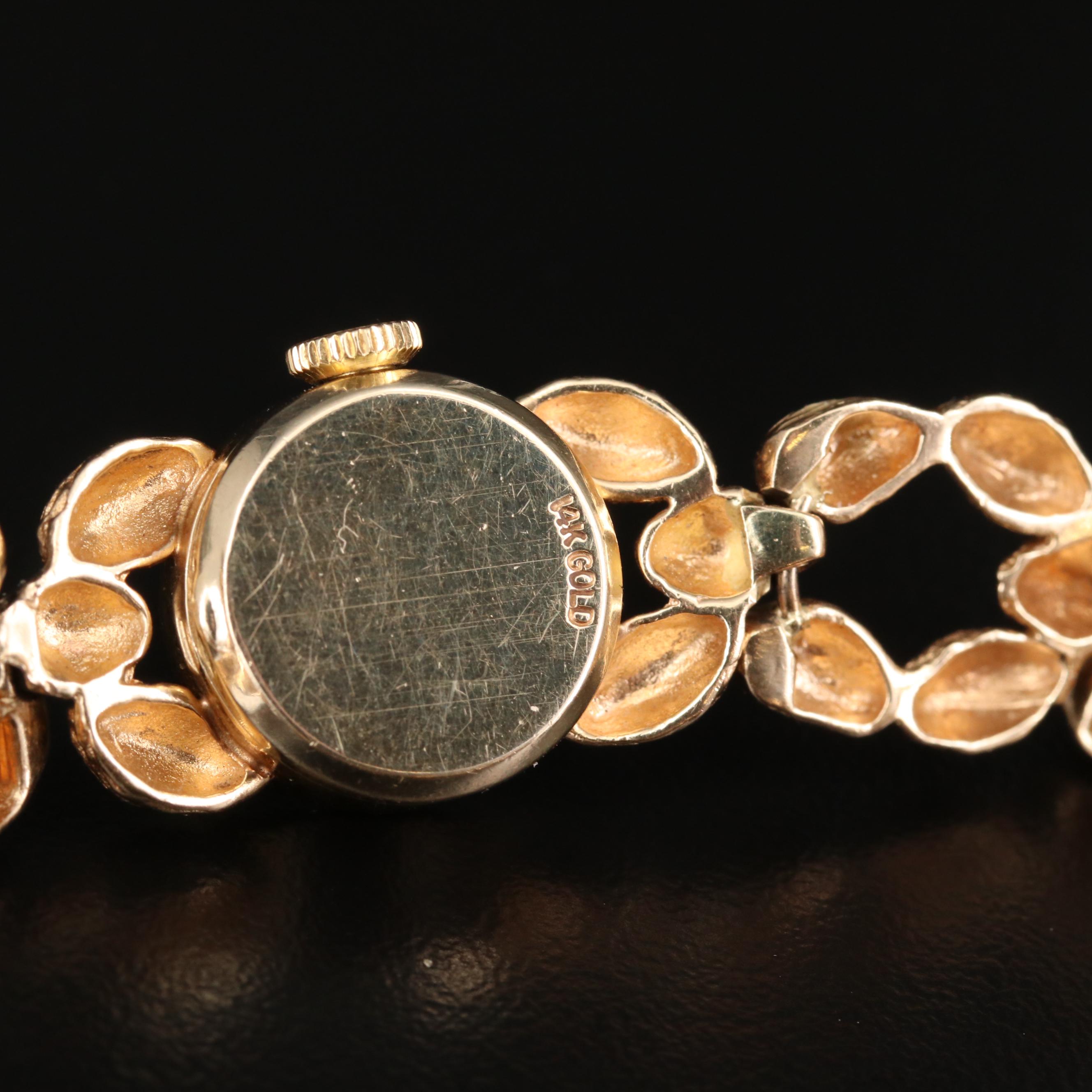 Vintage Rolex Cocktail 14K Gold Stem Wind Watch