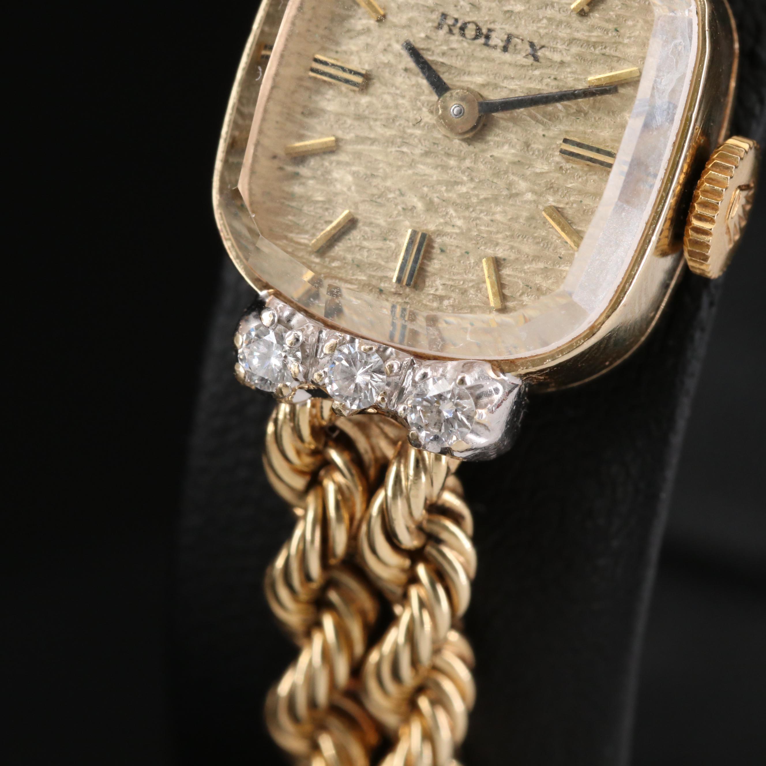 Rolex Cocktail Automatic 14K Yellow Gold Diamond Watch