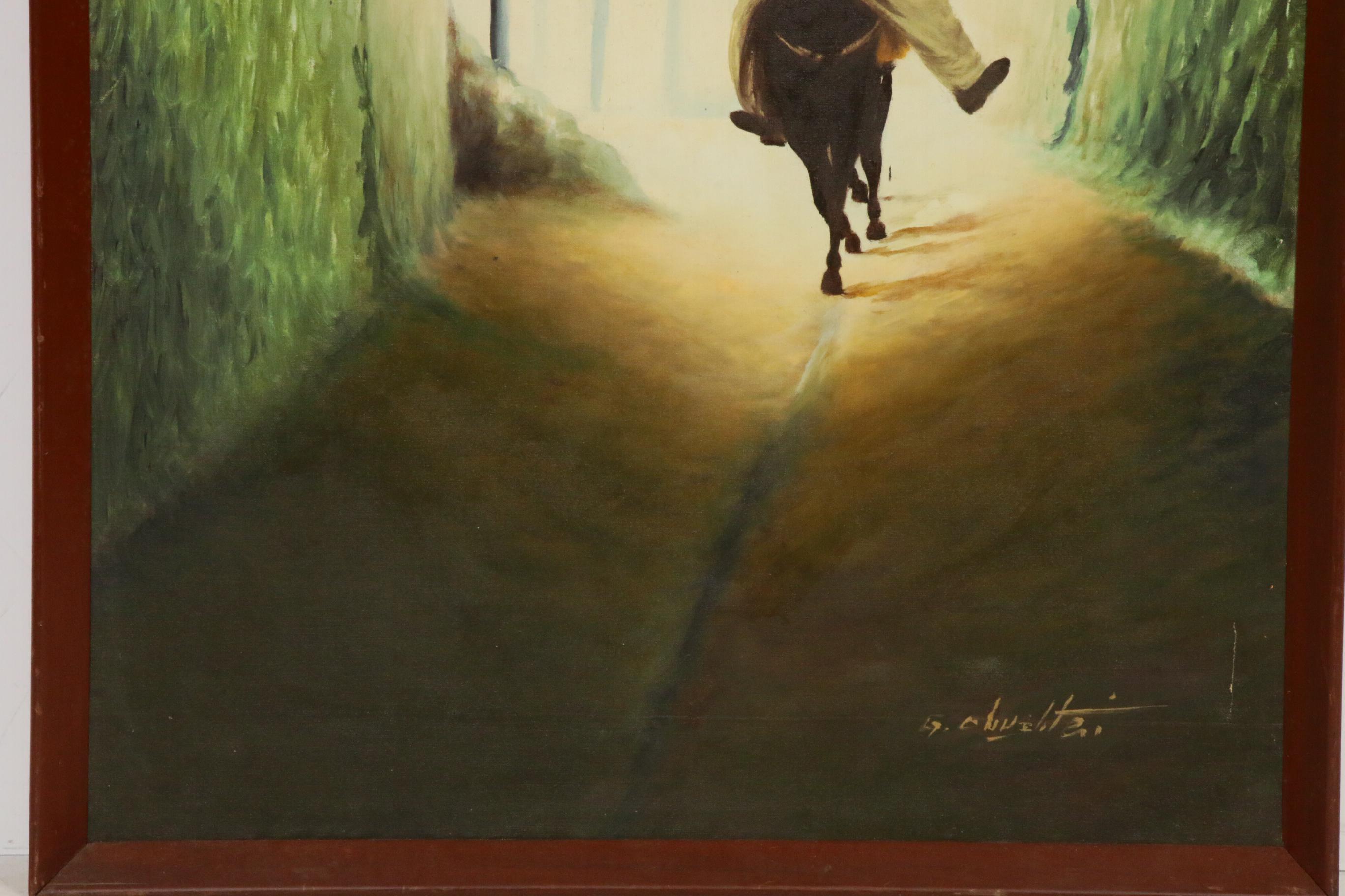 Pakistani Village Scene Oil Painting