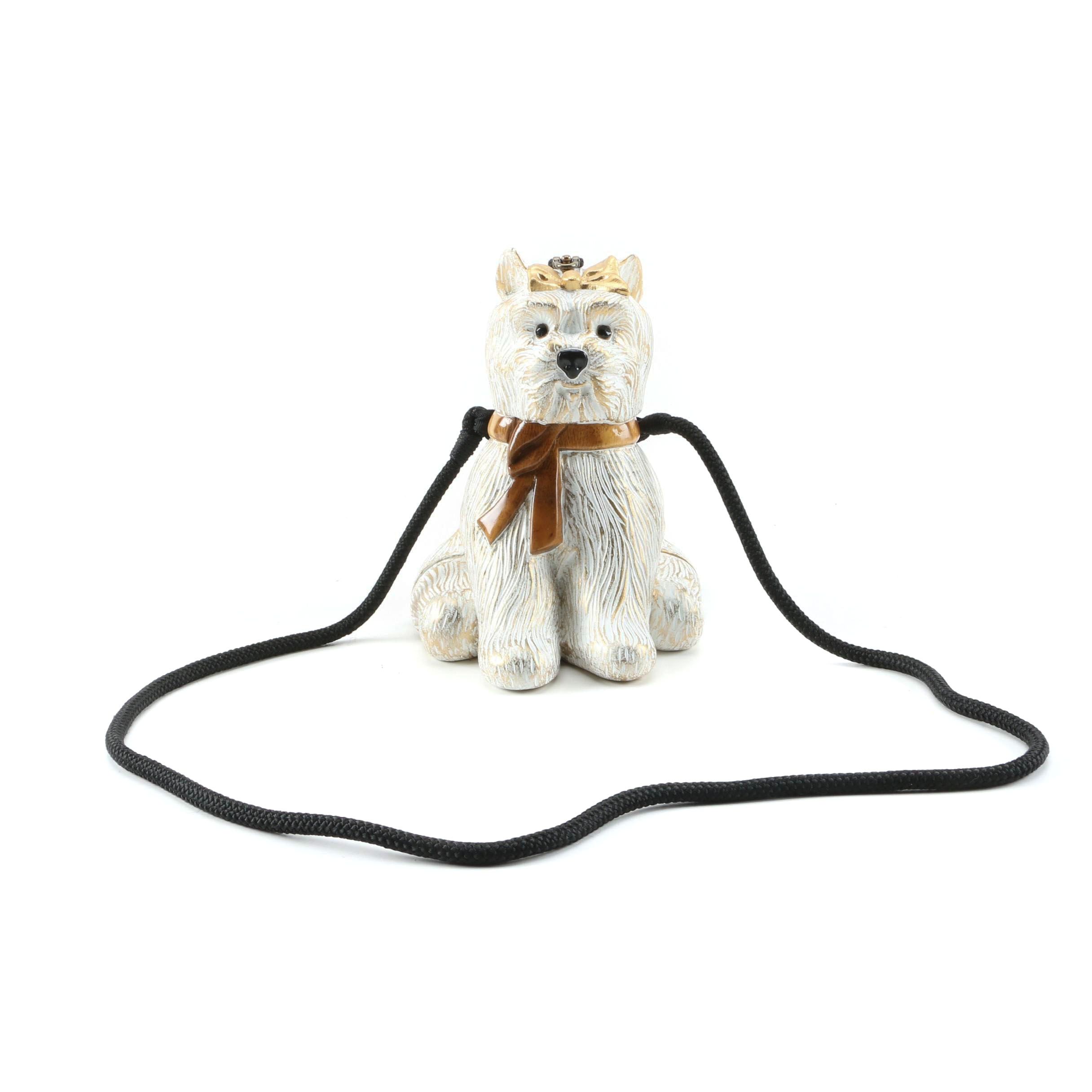 Timmy Woods of Beverly Hills Handcrafted Acacia Wood Westie Dog Purse