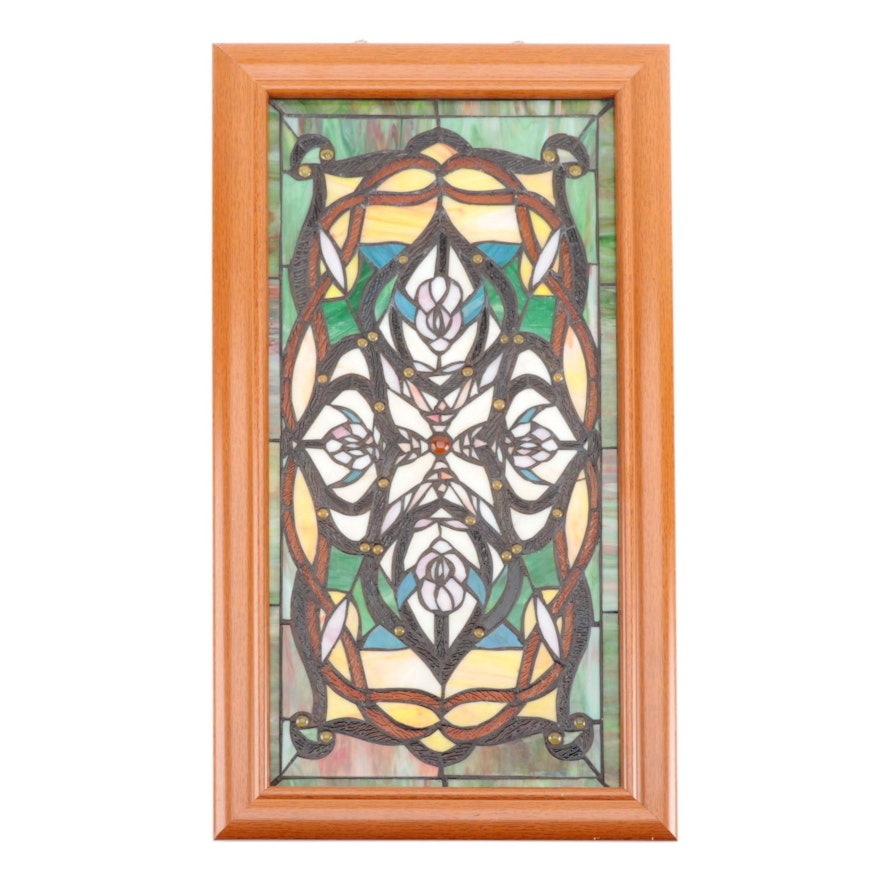Art Nouveau Style Stained Glass Panel