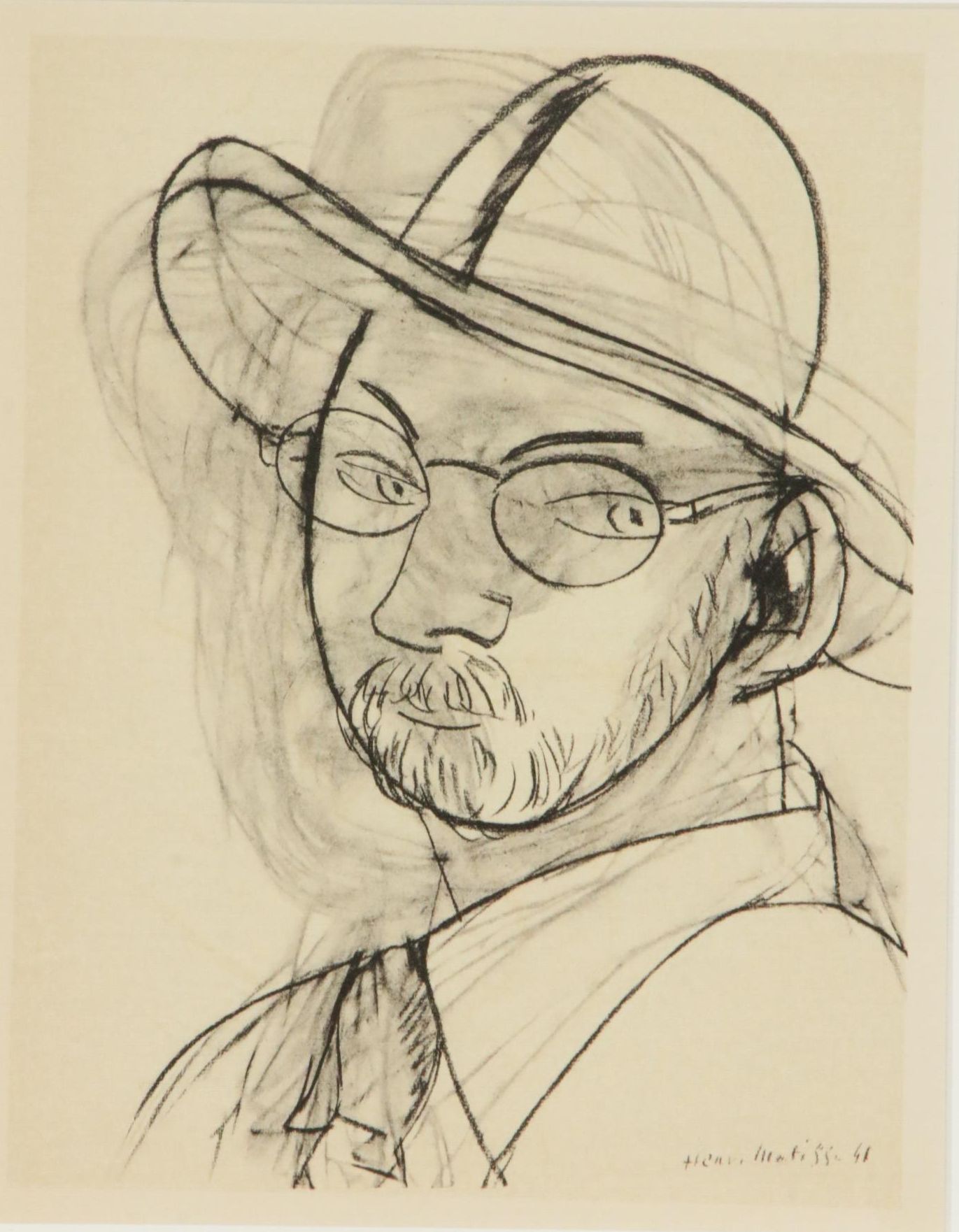 Lithograph After Henri Matisse "Autoportrait au Chapeau de Paille"