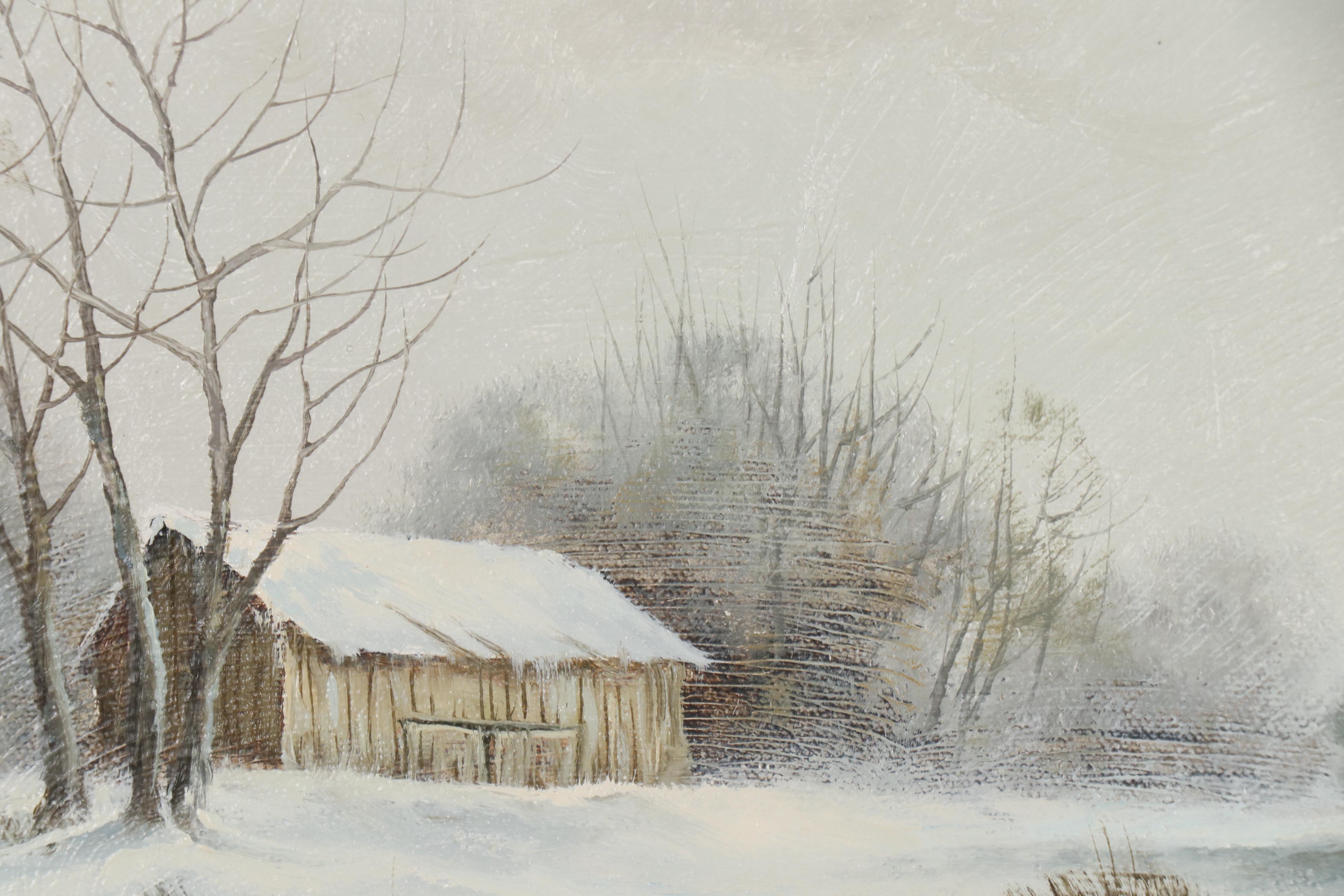 Roy Reece Landscape Oil Painting of Winter Scen