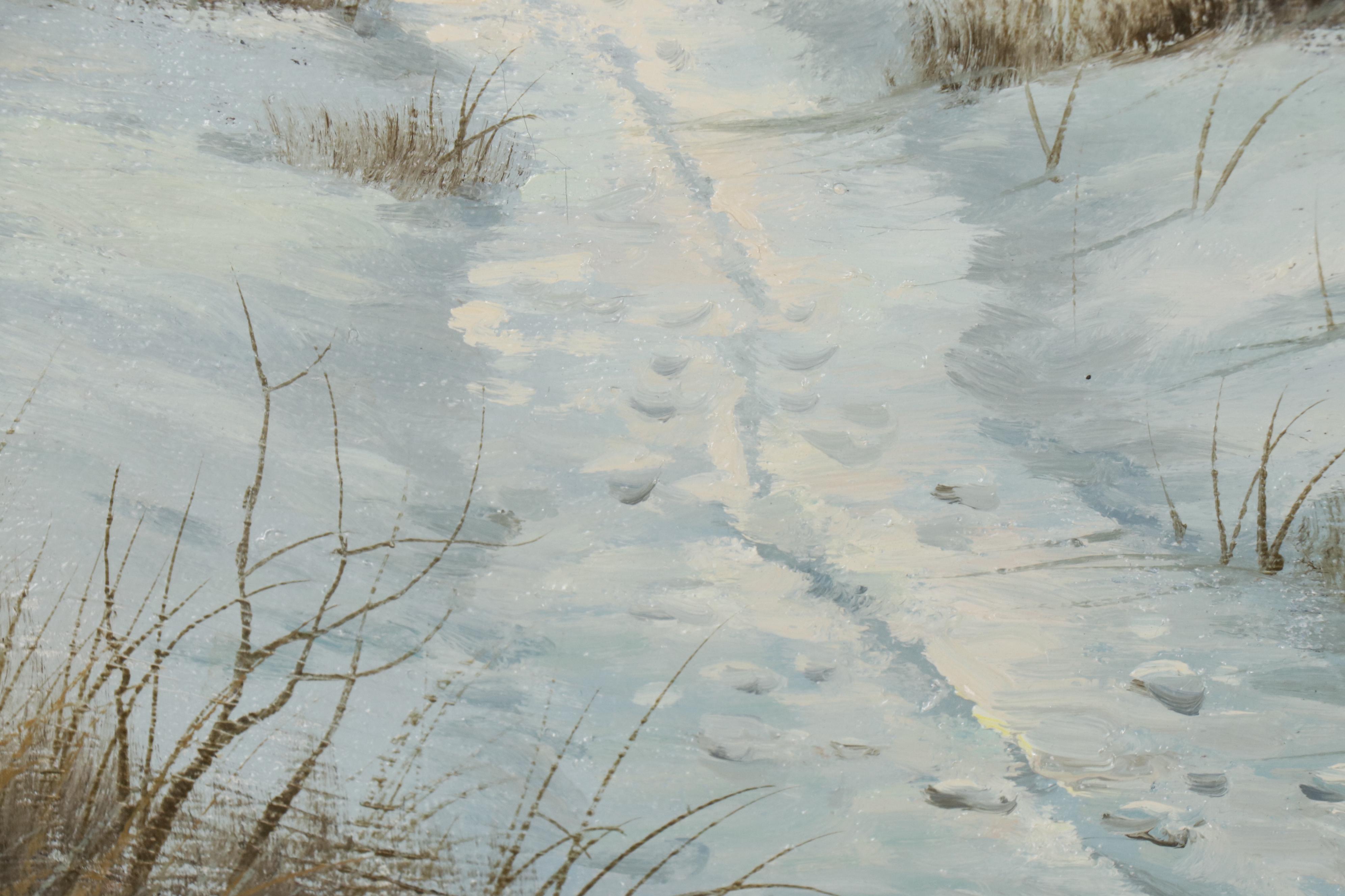 Roy Reece Landscape Oil Painting of Winter Scen