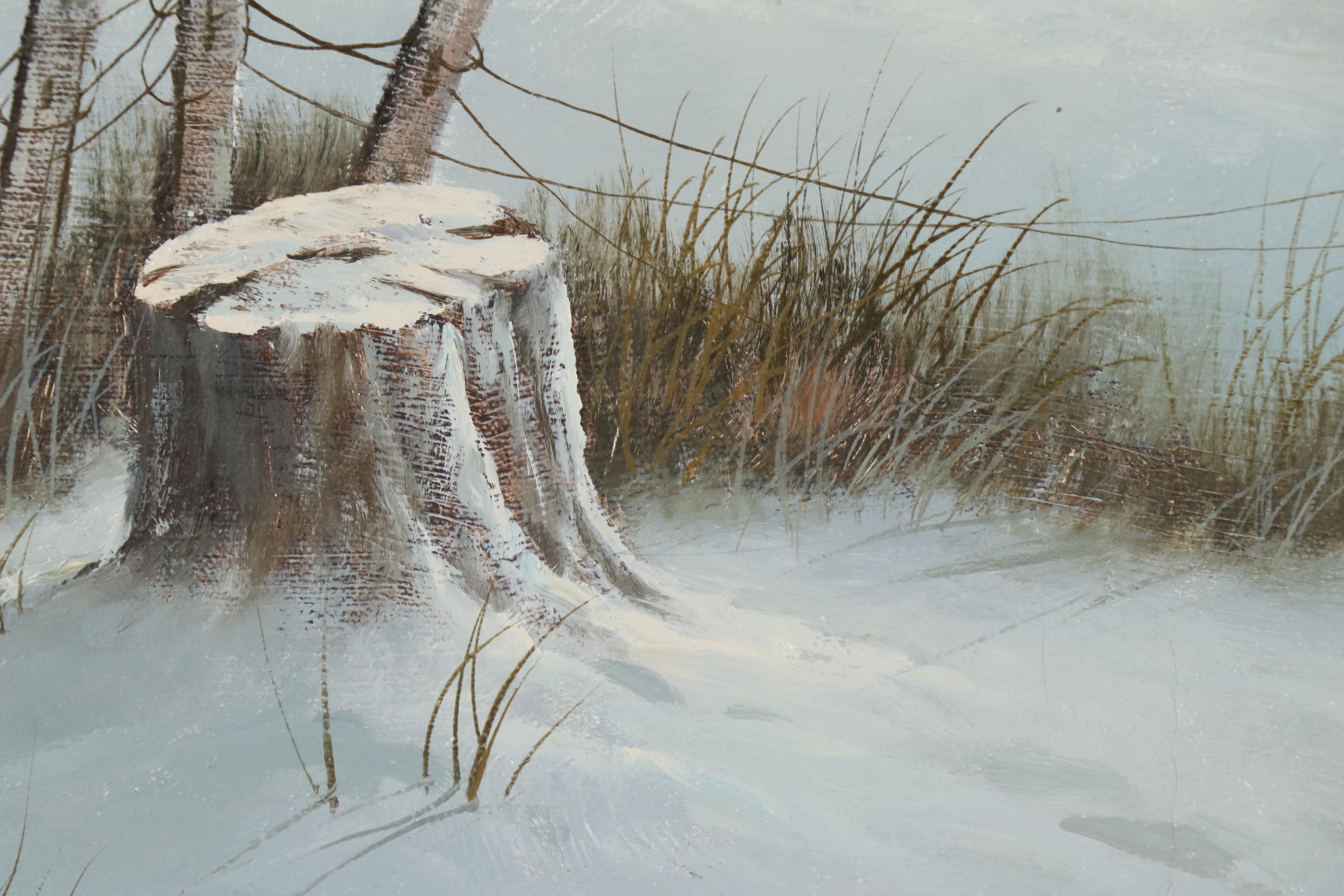 Roy Reece Landscape Oil Painting of Winter Scen