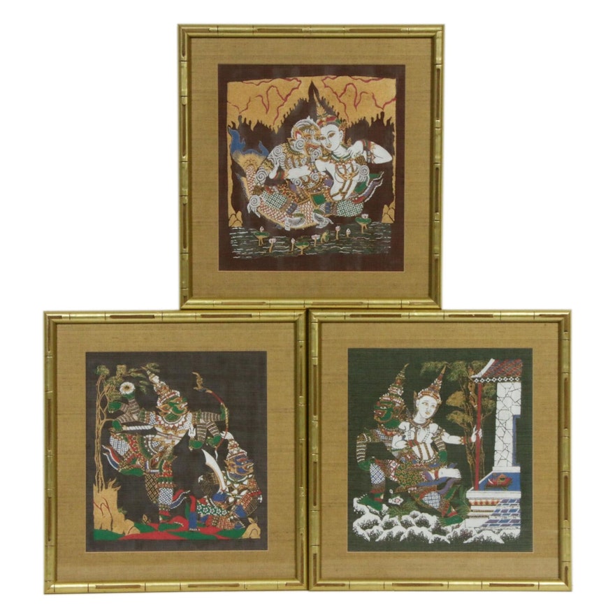 Thai Folklore Paintings on Silk