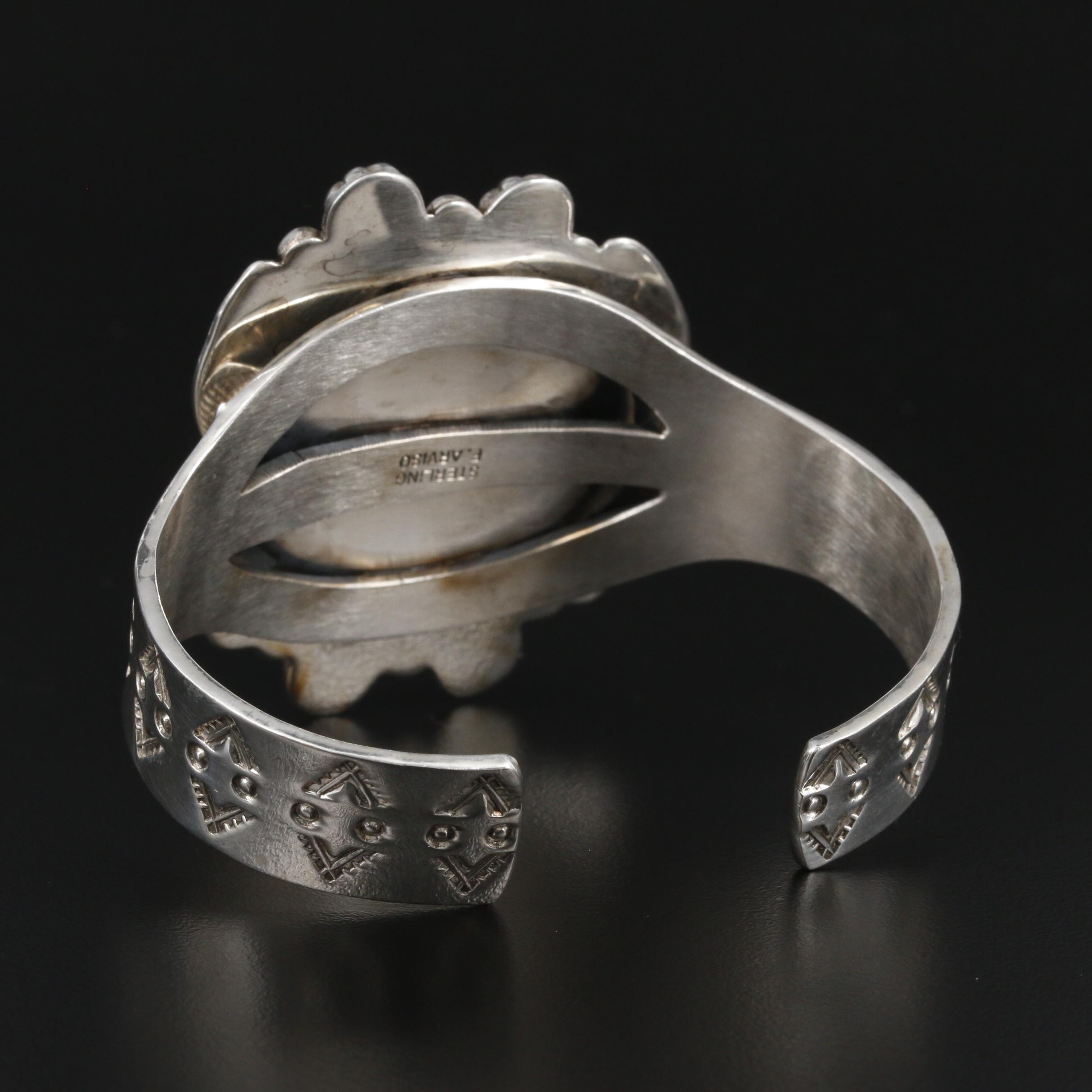 Frank Arviso Navajo Diné Sterling Turquoise Cuff Bracelet