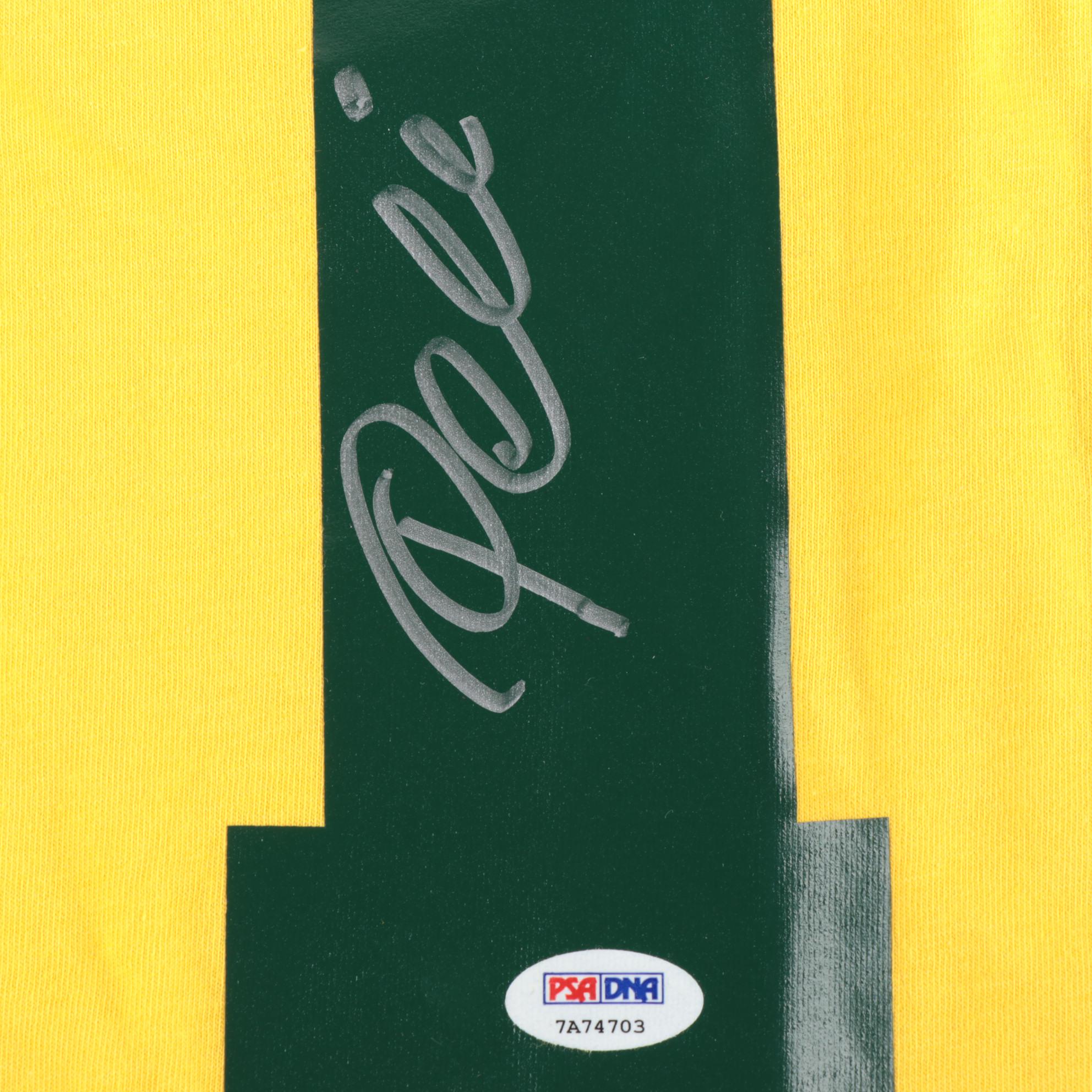 Pelé Signed Brazil National Team Replica Jersey COA