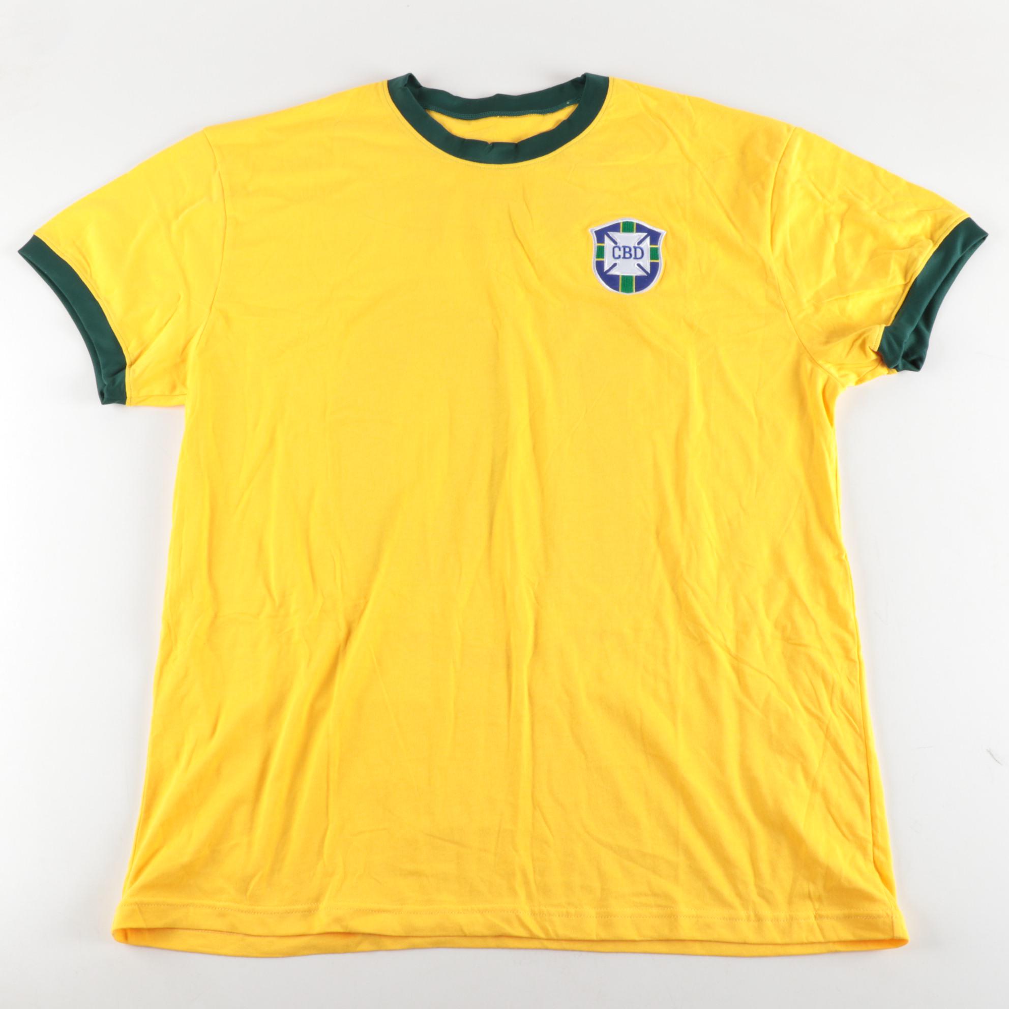 Pelé Signed Brazil National Team Replica Jersey COA