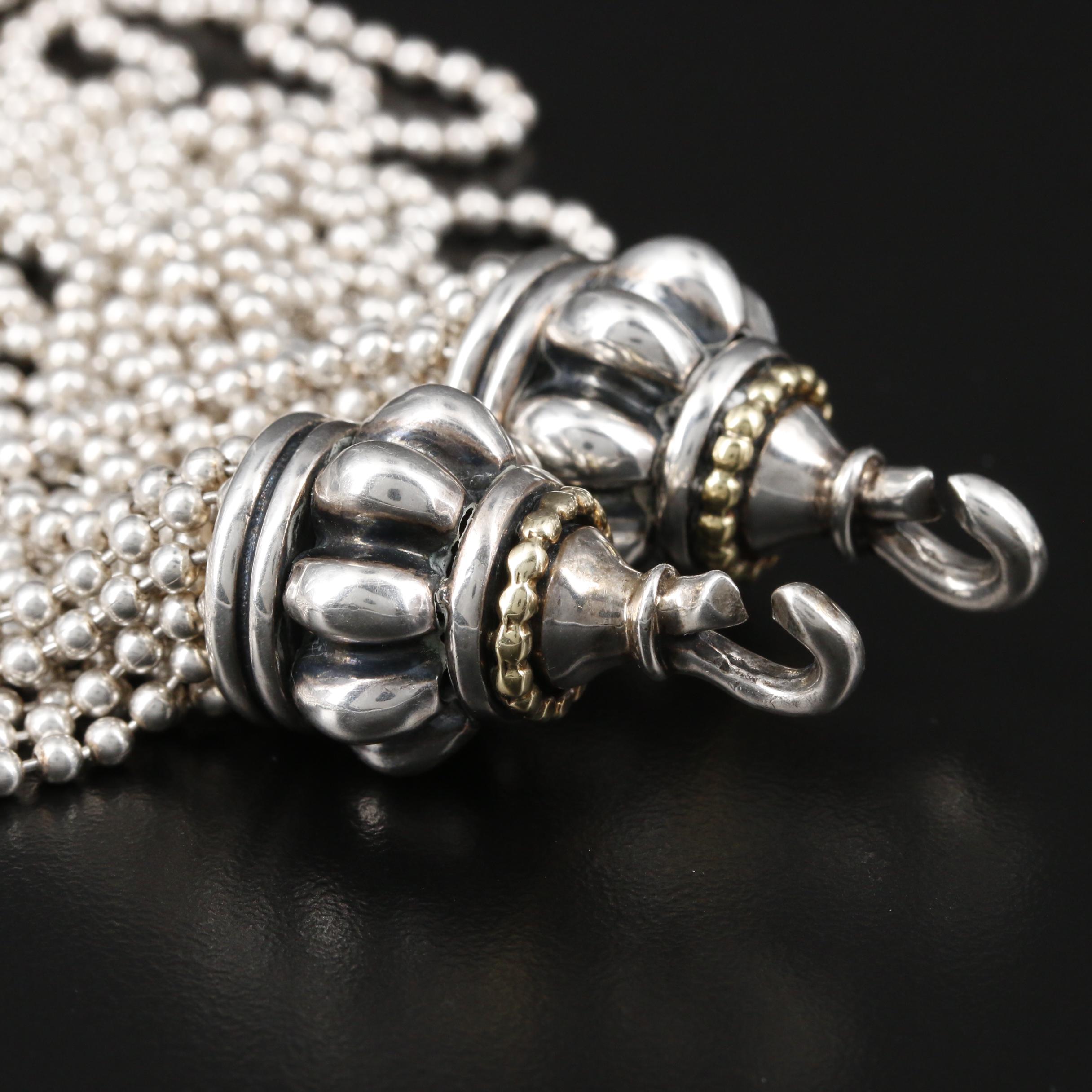 Caviar by Lagos Sterling Citrine and Black Onyx Pendant Necklace with 18K Accent