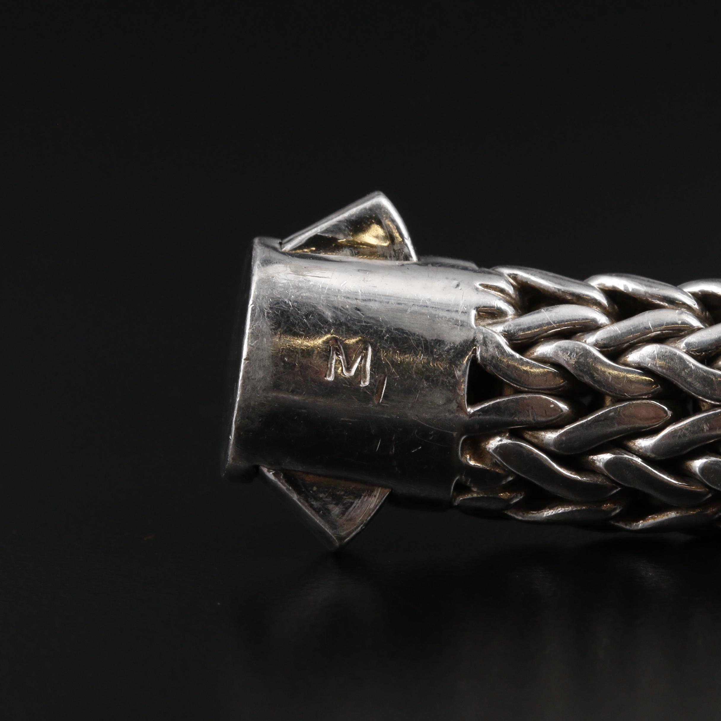 John Hardy "Classic Chain" Sterling Diamond Bracelet with 18K Gold Accents