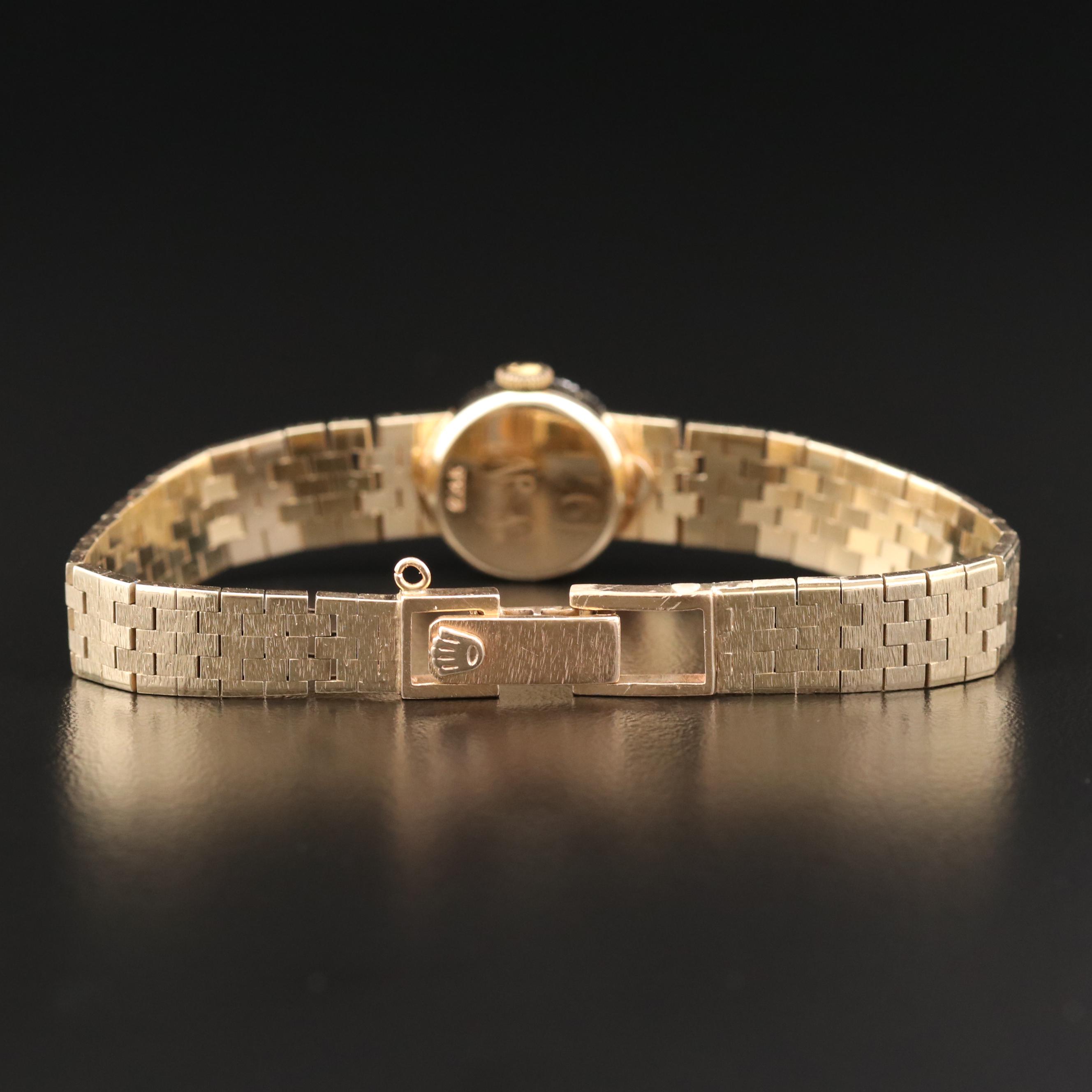 Vintage Rolex 14K Yellow Gold Diamond Stem Wind Watch
