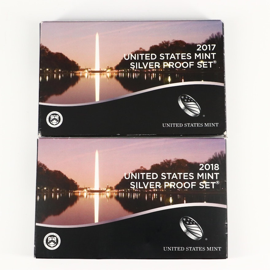 2017 and 2018 U.S. Mint Silver Proof Sets