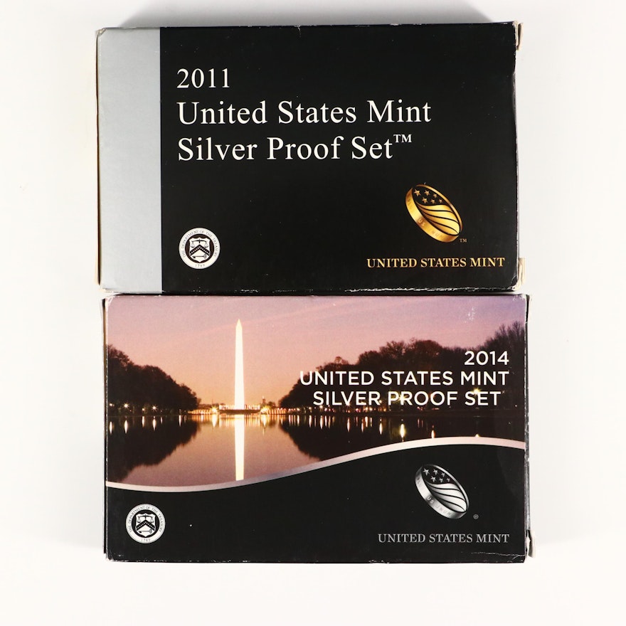 2011 and 2014 U.S. Mint Silver Proof Sets
