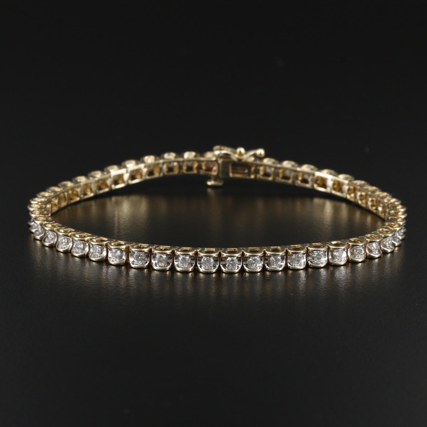 14K Yellow Gold 1.44 CTW Diamond Line Bracelet