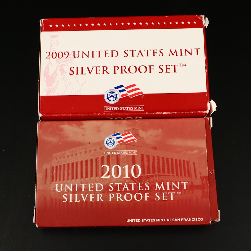2009 and 2010 U.S. Mint Silver Proof Sets