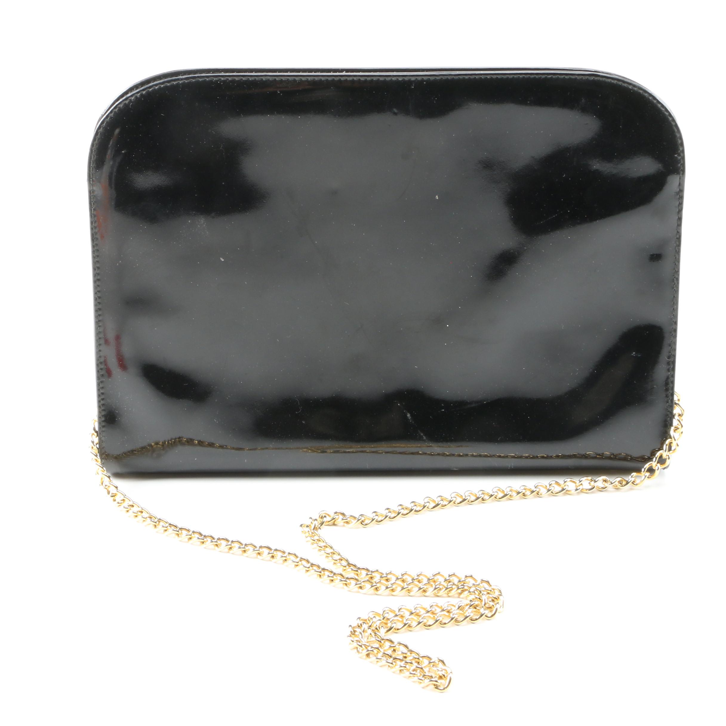 Salvatore Ferragamo Black Patent Leather Shoulder Bag, Vintage