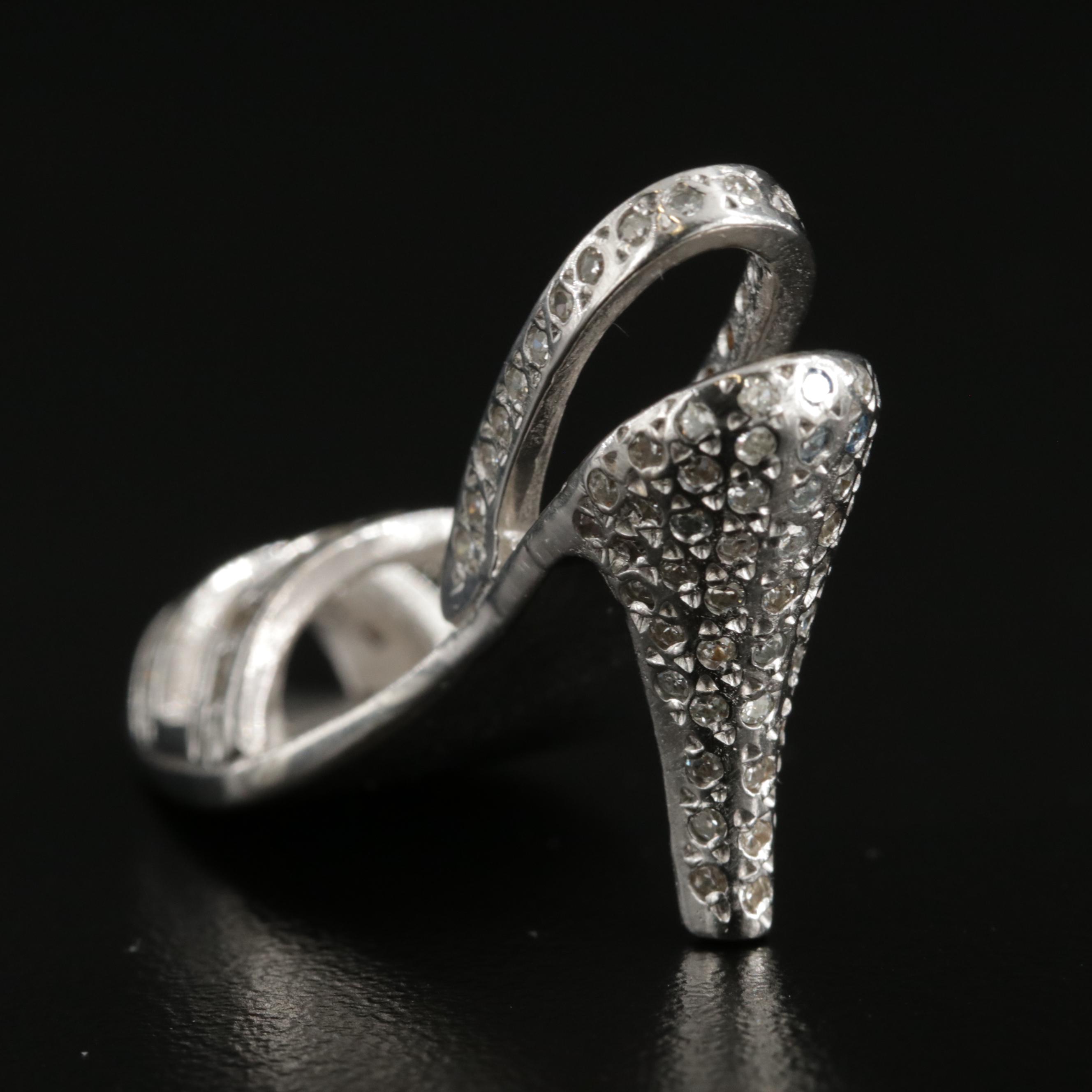 14K White Gold Diamond High Heel Slipper Pendant