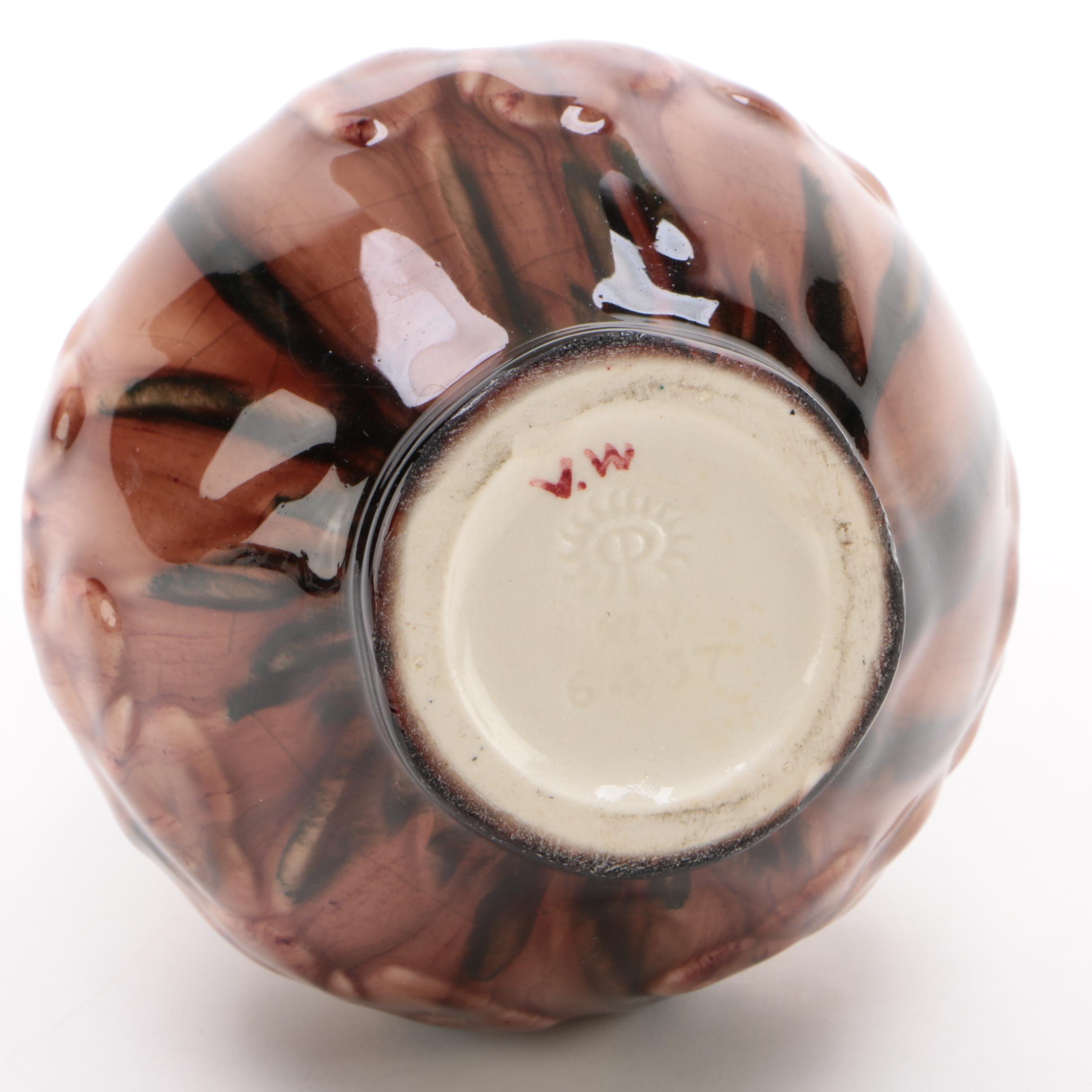 Rookwod Pottery Wine Madder Glaze Butterfly Vase, 1945