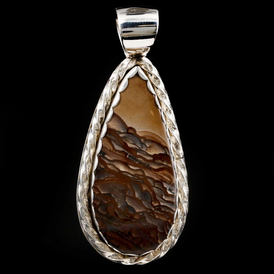 Sterling Silver Landscape Jasper Pendant