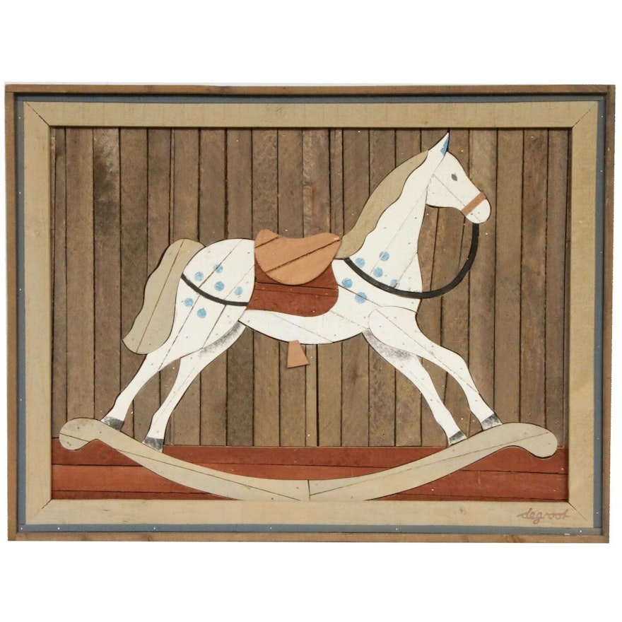 Theodore DeGroot Rocking Horse Lath Art Wood Assemblage