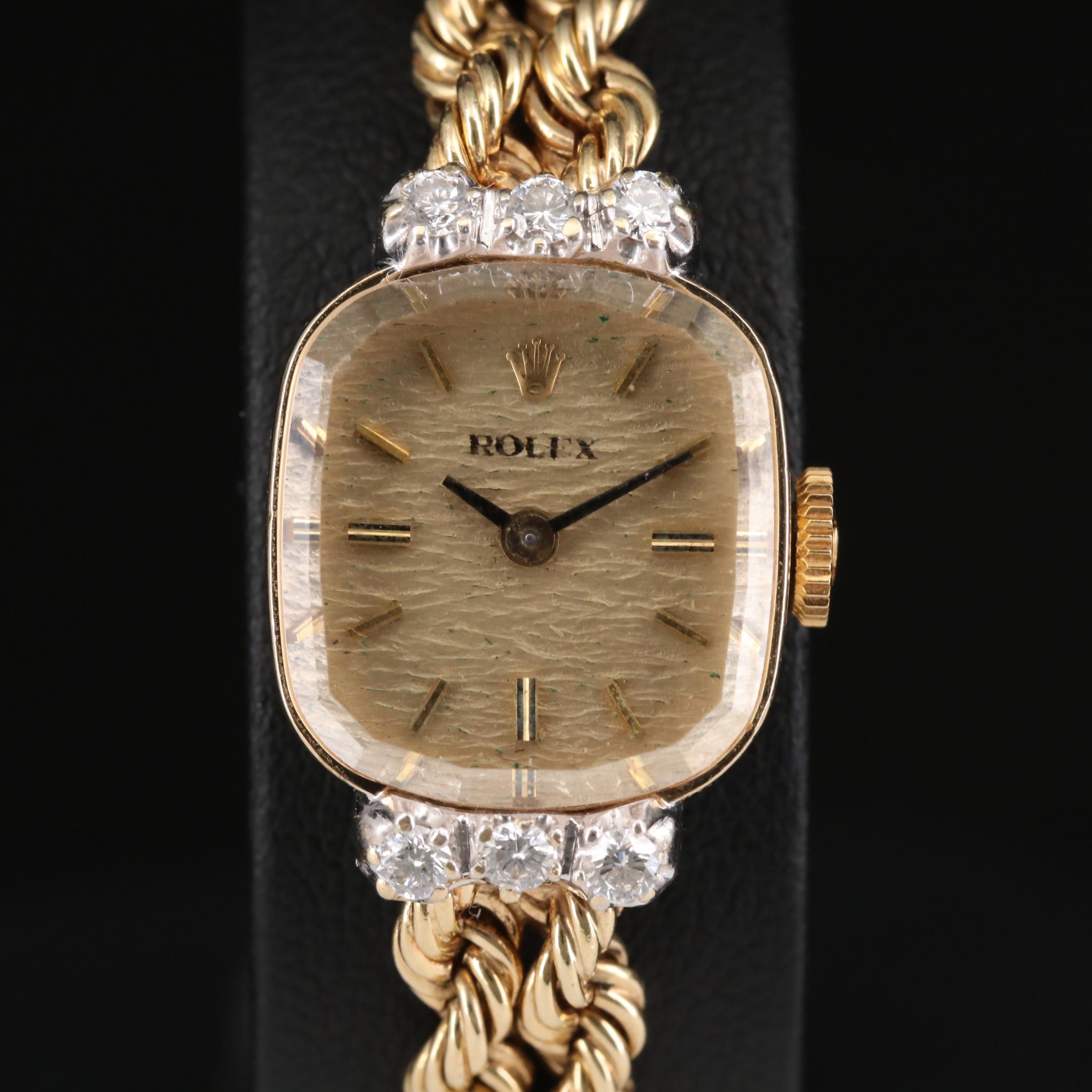 Rolex Cocktail Automatic 14K Yellow Gold Diamond Watch