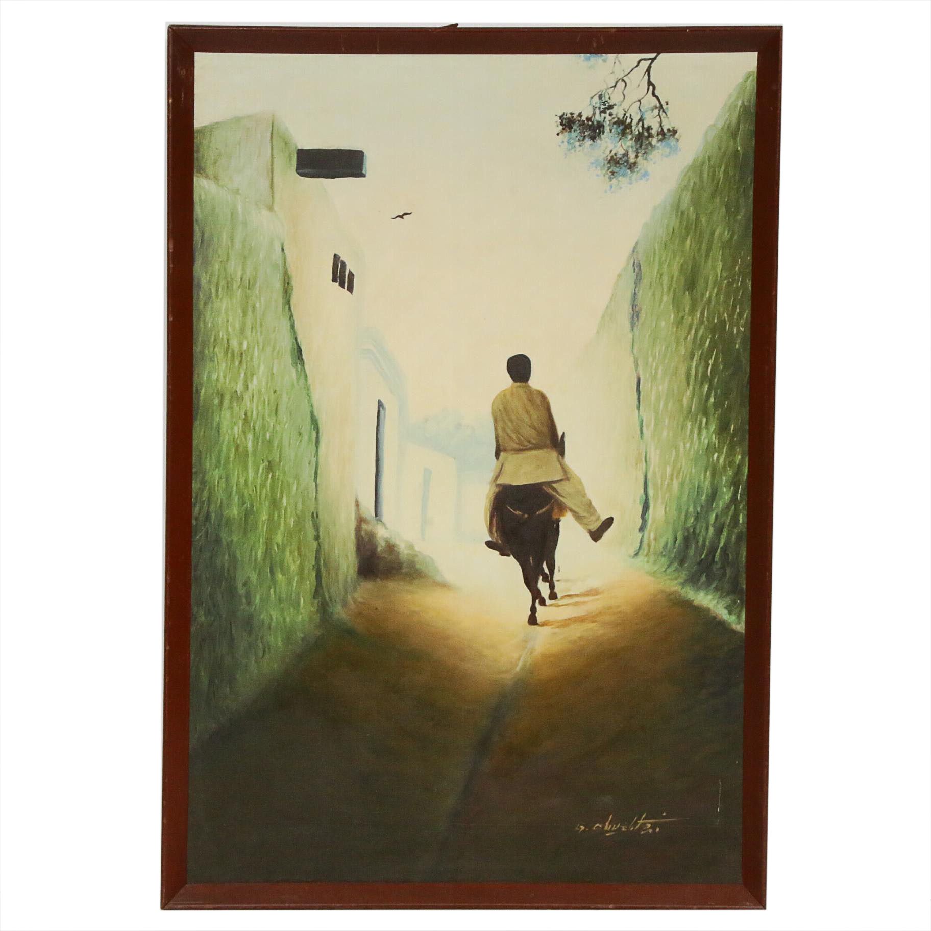 Pakistani Village Scene Oil Painting