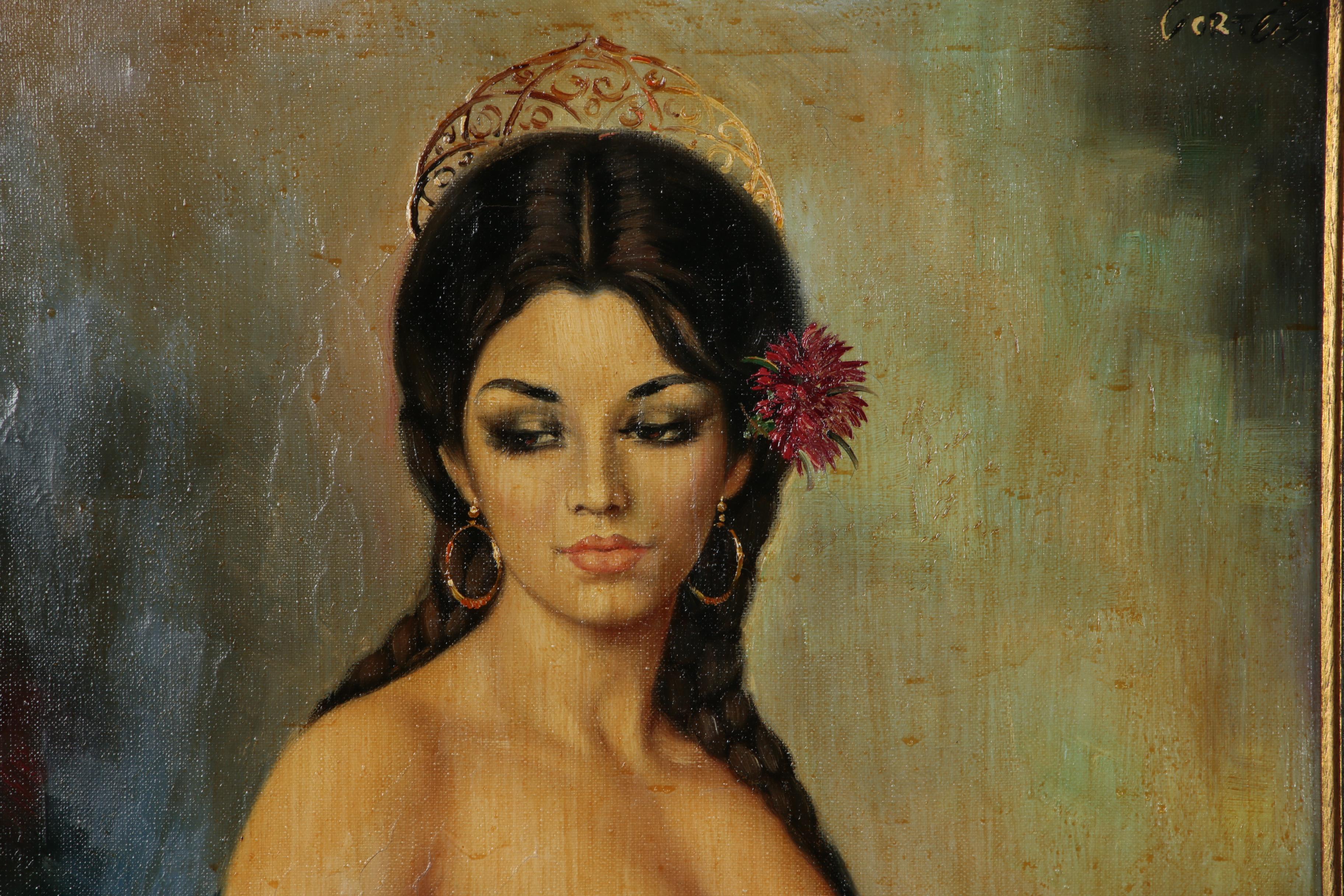 Cortés Matas Oil Painting of Female Figure