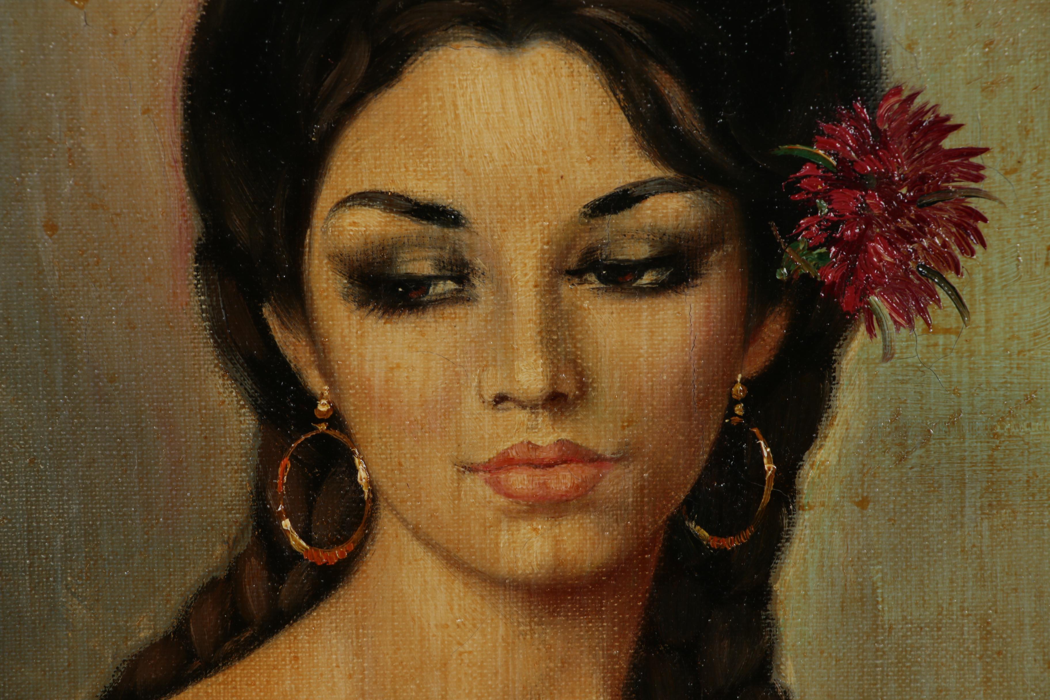 Cortés Matas Oil Painting of Female Figure