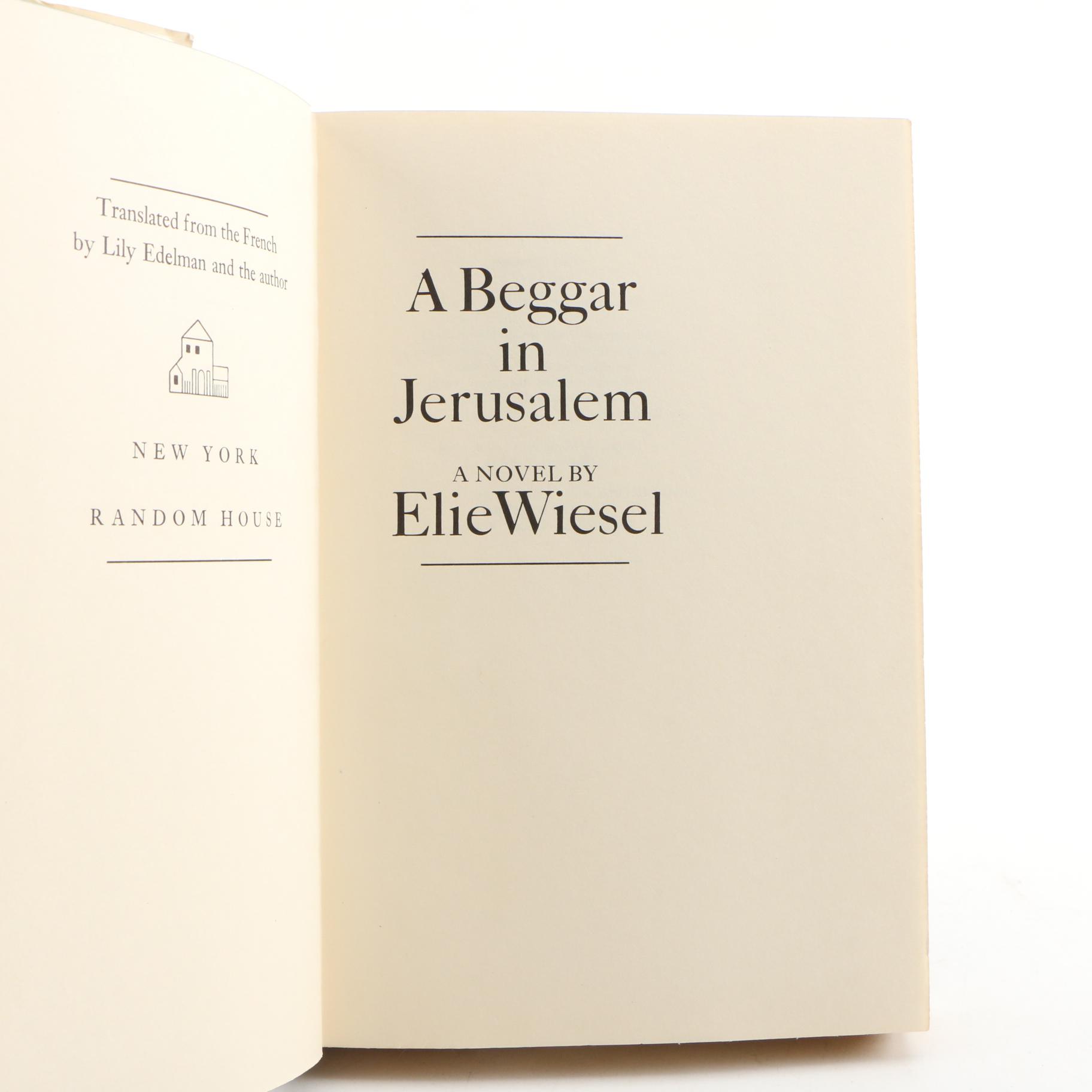 Elie Wiesel Signed Books "The Fifth Son", "The Oath" and "A Beggar in Jerusalem"