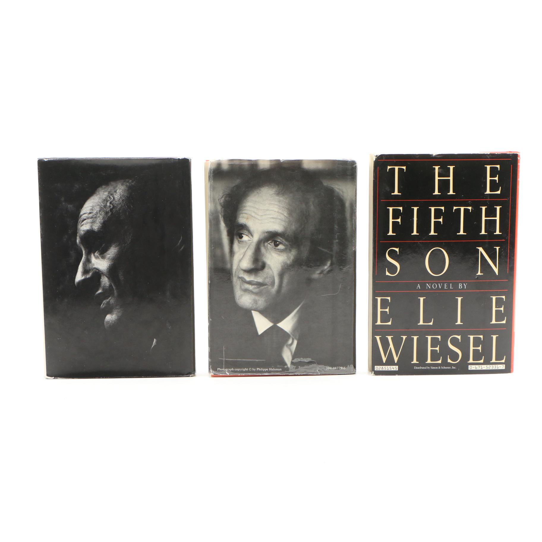 Elie Wiesel Signed Books "The Fifth Son", "The Oath" and "A Beggar in Jerusalem"