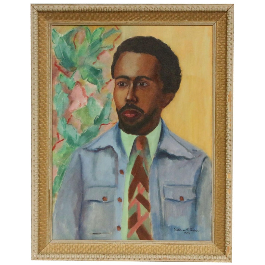Kathleen F. Probst Oil Portrait of Male, 1974