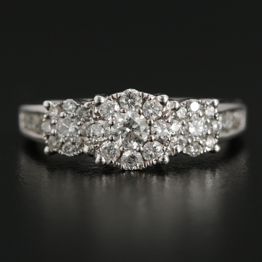 14K White Gold Diamond Ring