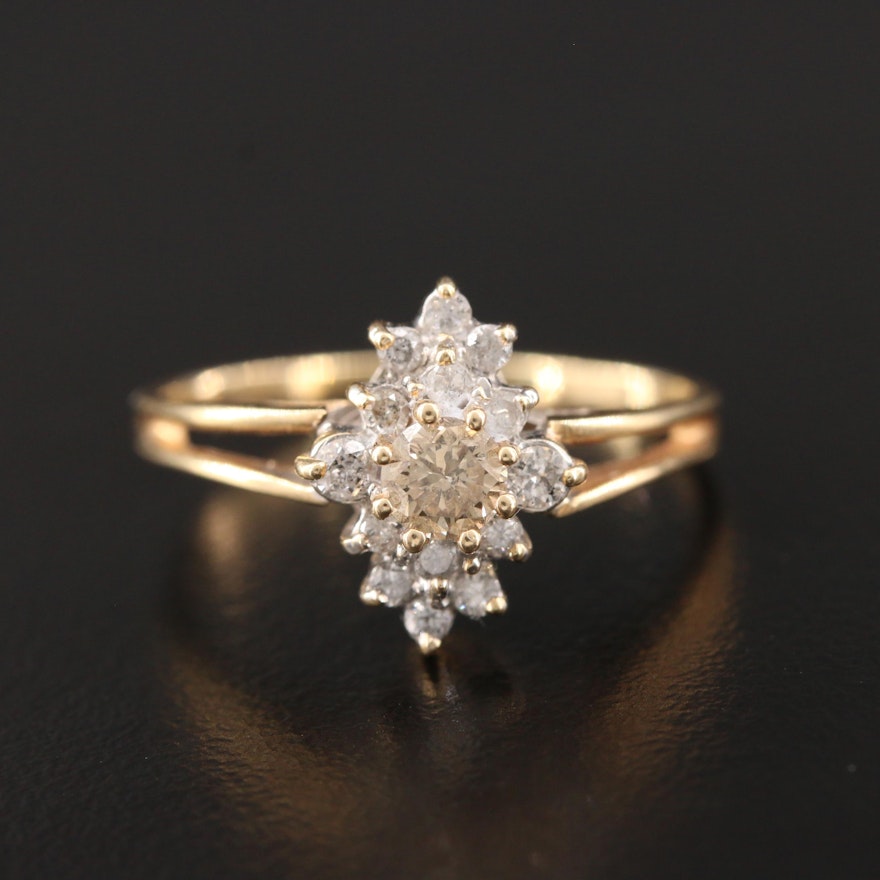 14K Yellow Gold Diamond Ring