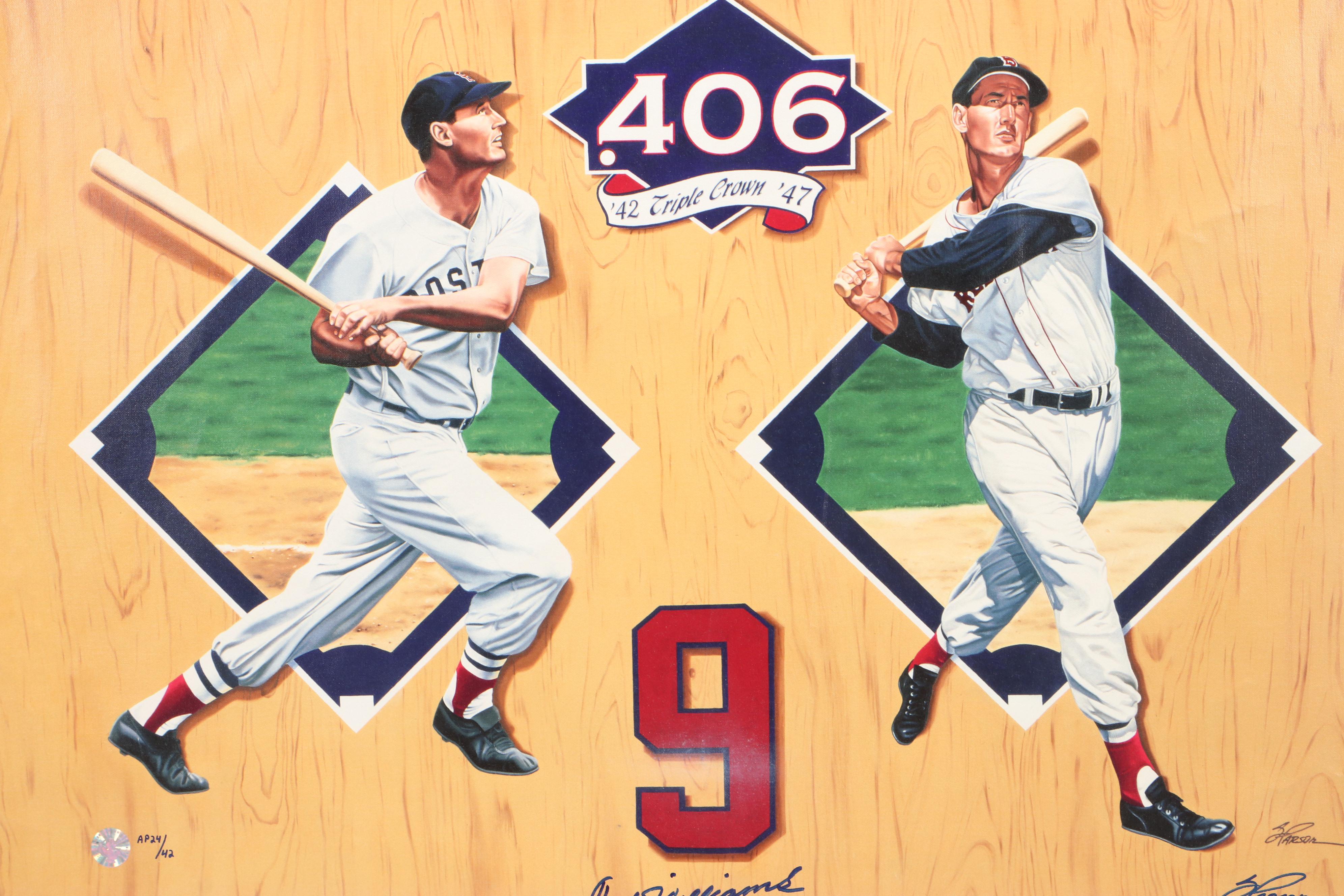 Ted Williams Triple Crown Signed Giclee, Artist Proof 24/42  COA Hologram