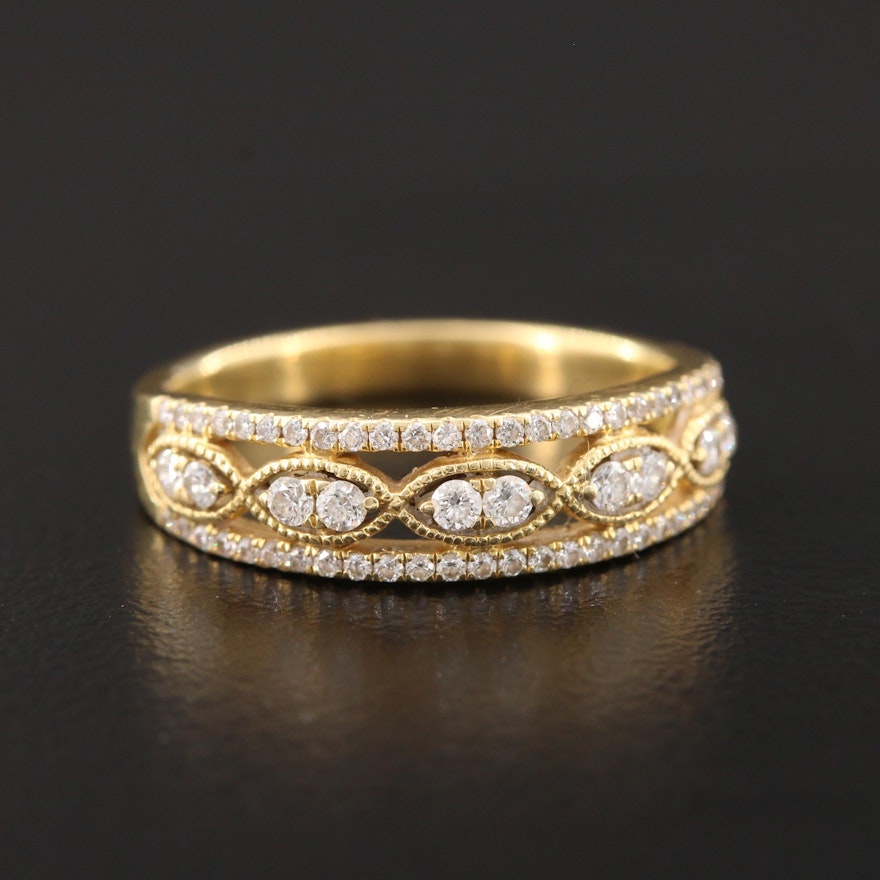 18K Yellow Gold Diamond Band