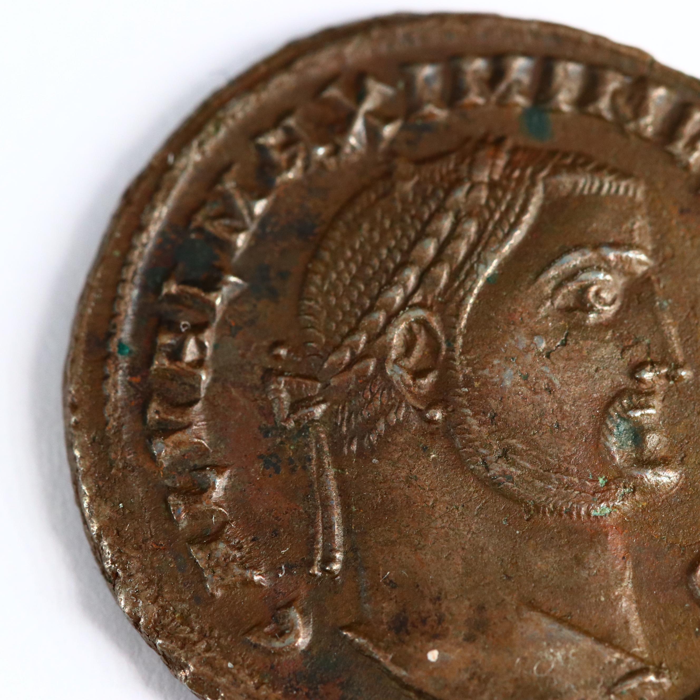 Ancient Roman Imperial AE Follis Coin of Maximinus II, ca. 308 A.D.