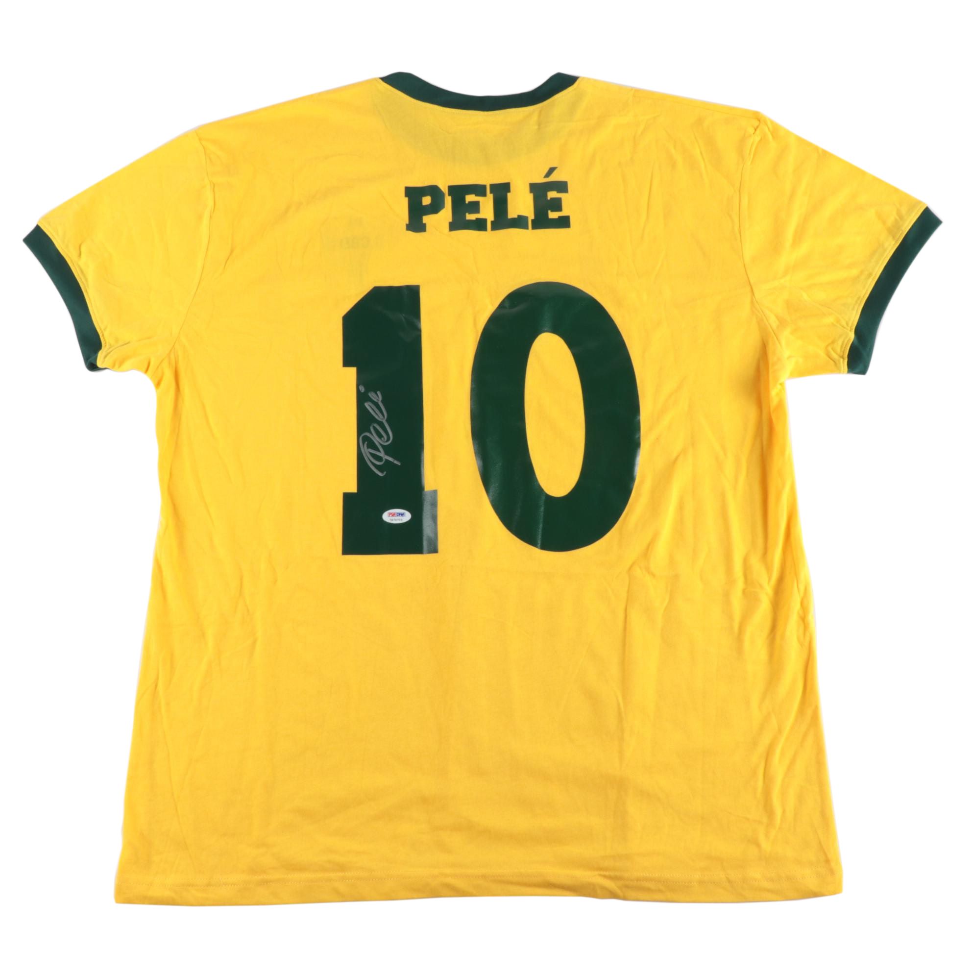 Pelé Signed Brazil National Team Replica Jersey COA