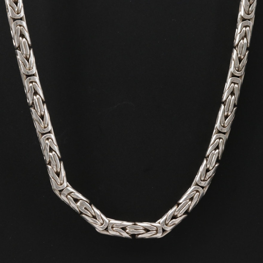 Sterling Silver Round Byzantine Chain