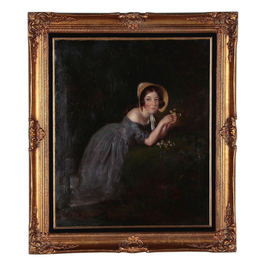 Oil Portrait of Female Figure, 19th Century