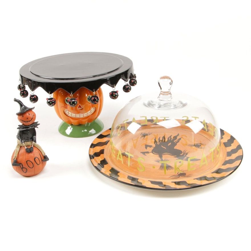 Department 56 Ceramic Cake Stand and Other Halloween Table Décor