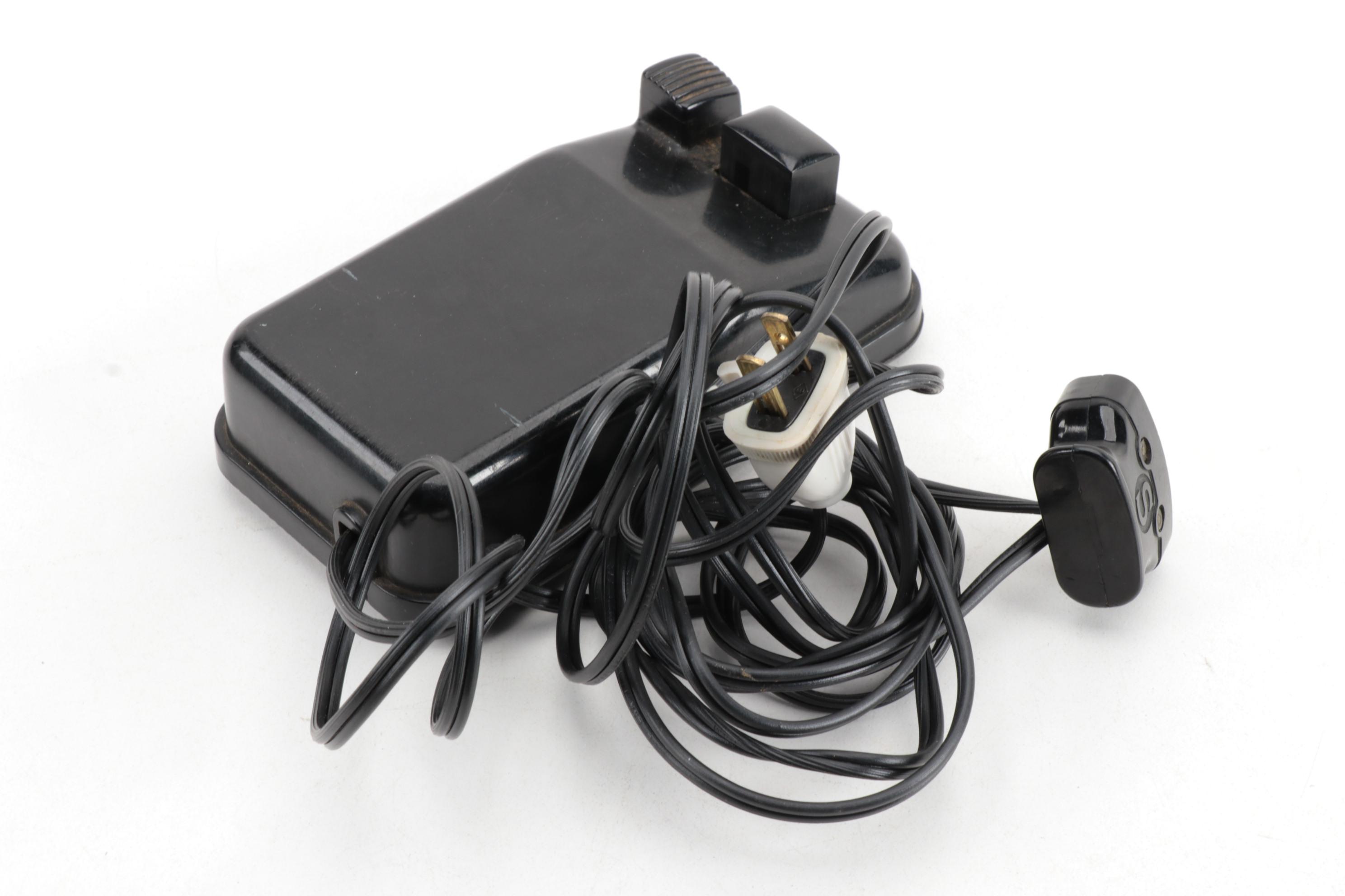 Singer Featherweight 221 Electric Sewing Machine With Case and Attachments, 1946