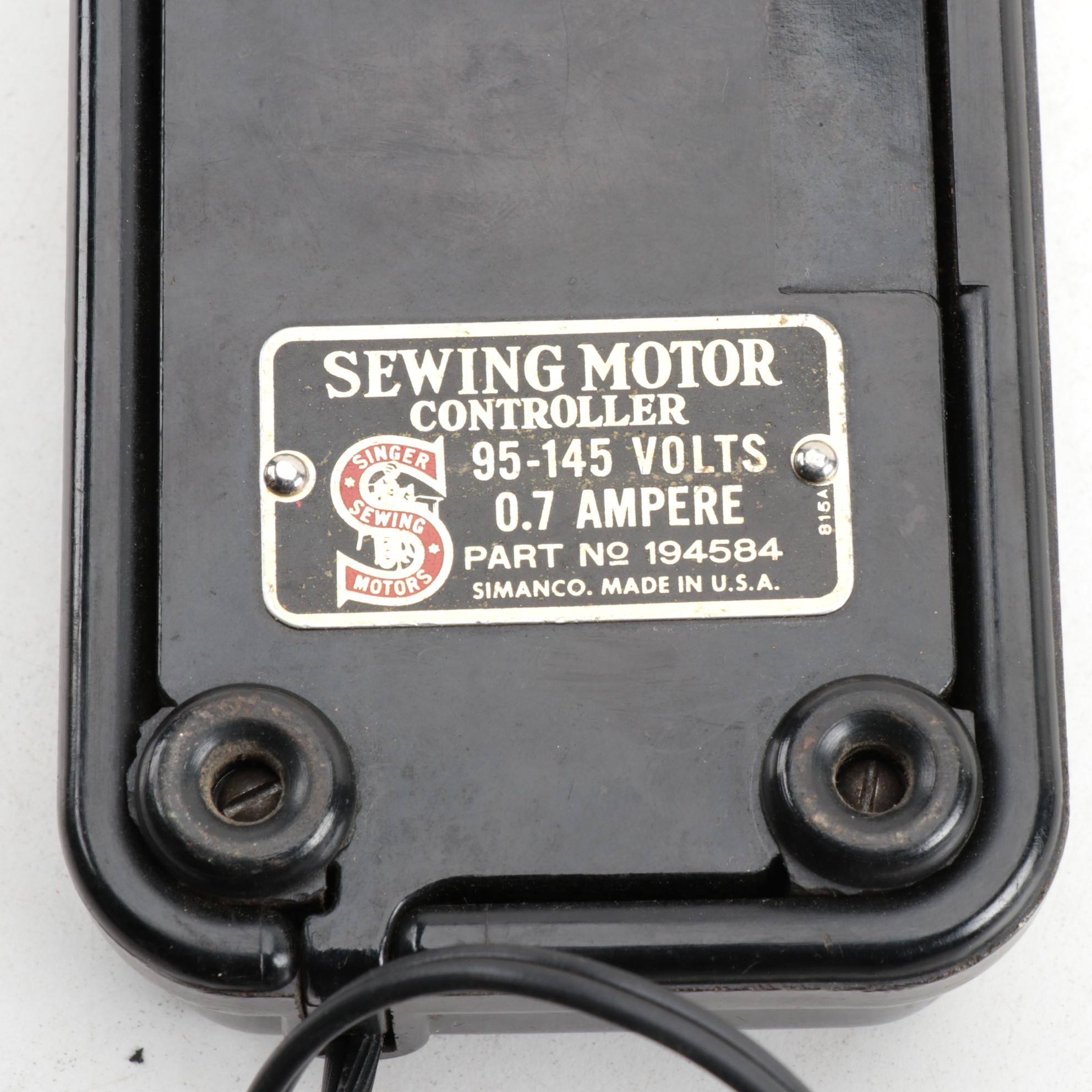 Singer Featherweight 221 Electric Sewing Machine With Case and Attachments, 1946