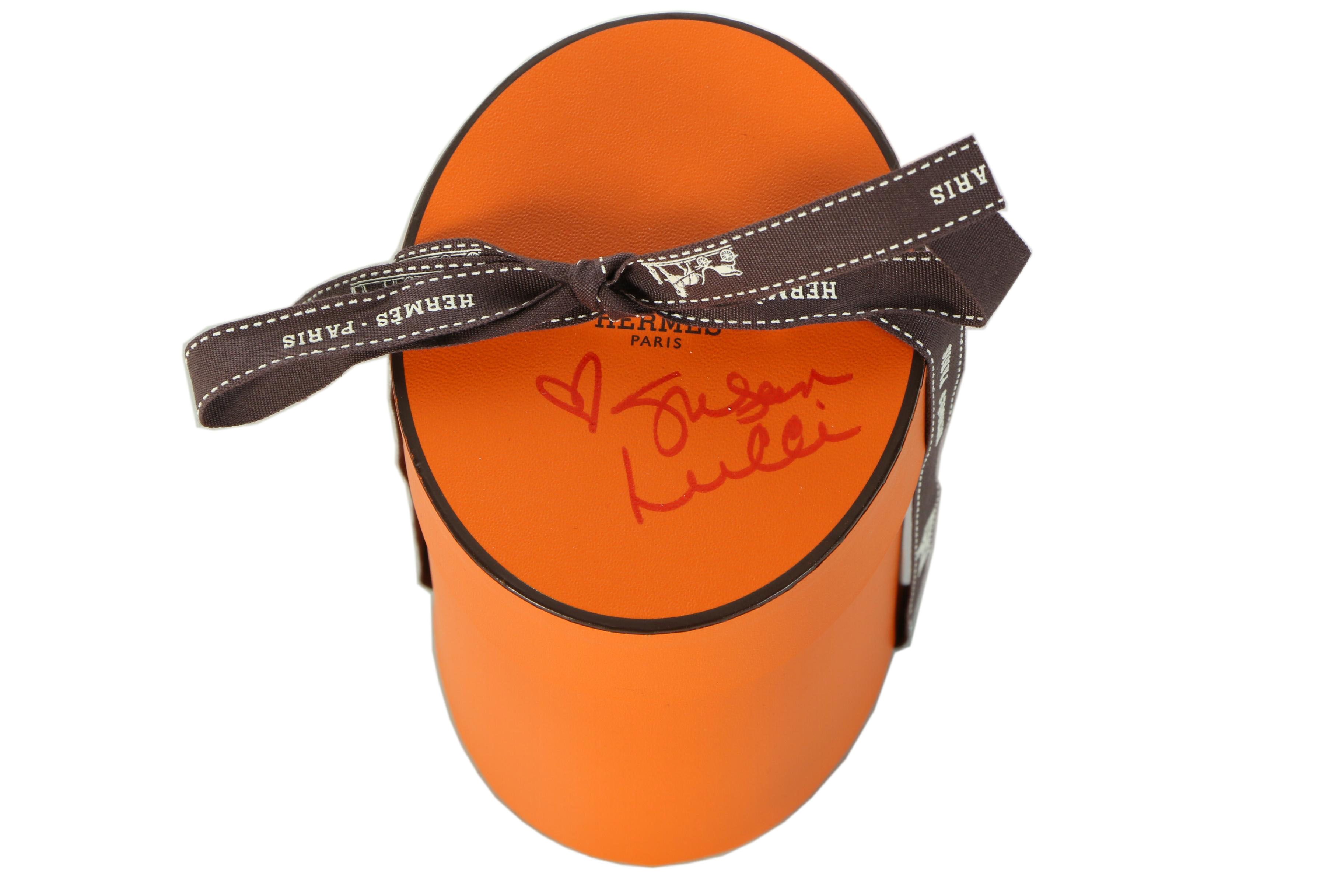 Hermès "Zebra Pegasus" Maxi Twilly Silk Scarf with Susan Lucci Signed Box