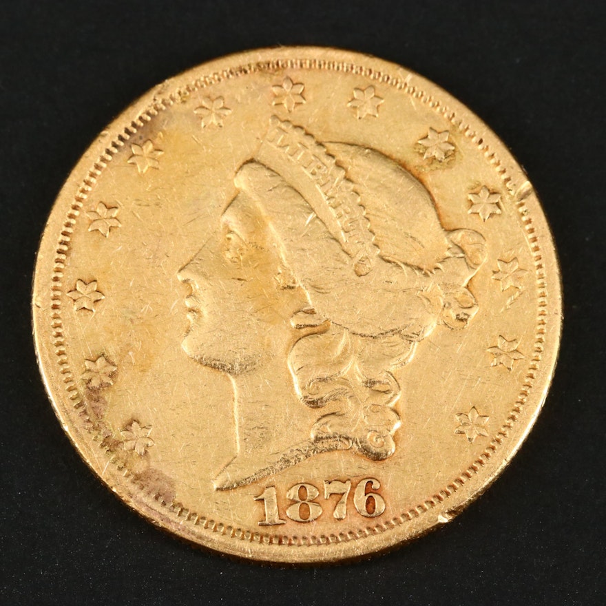 1876-S Liberty Head $20 Gold Coin