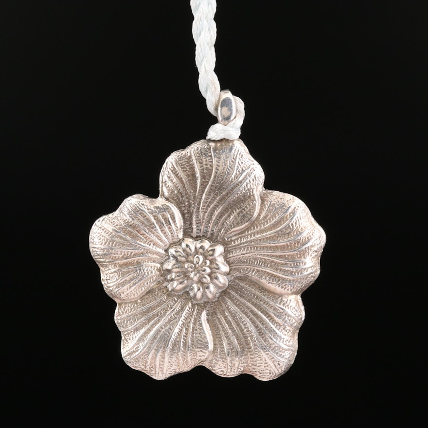 Gianmaria Buccellati Sterling Silver Flower Pendant Necklace