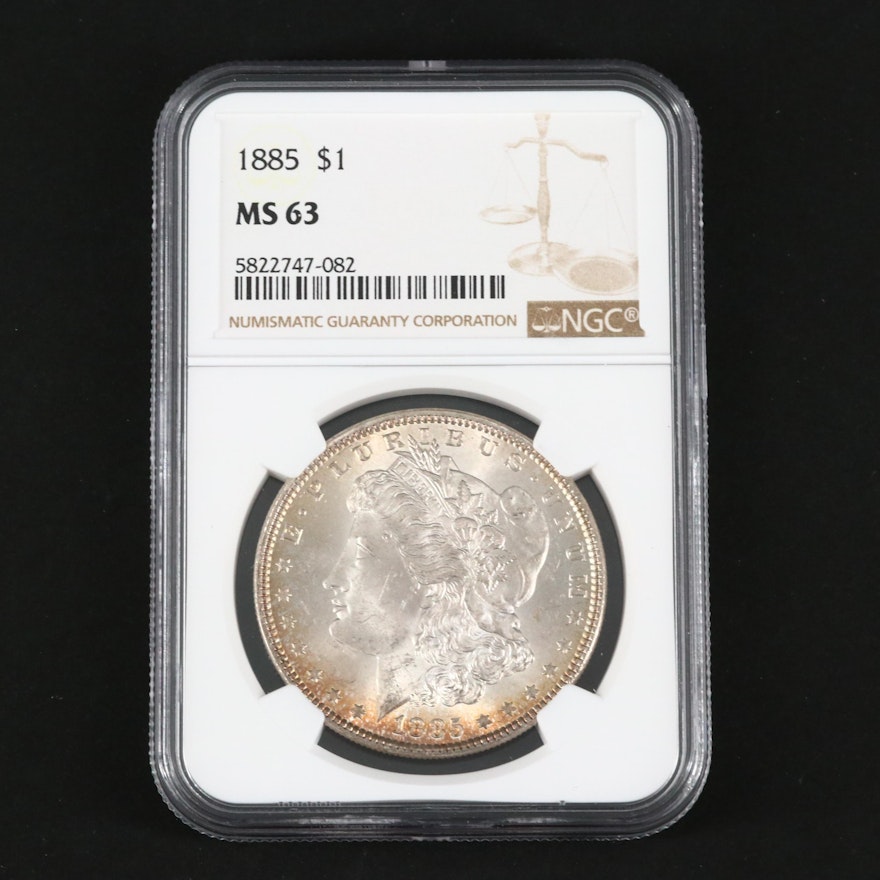 NGC Graded MS63 1885 Silver Morgan Dollar