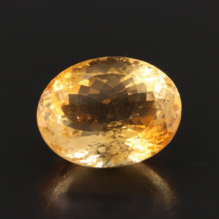 Loose 38.16 CT Oval Faceted Citrine Gemstone