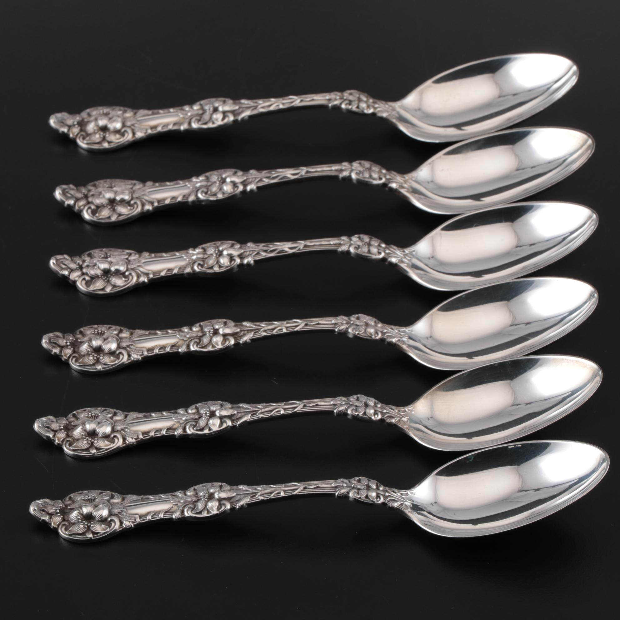 Alvin "Orange Blossom" Sterling Silver Teaspoons, Early 20th Century